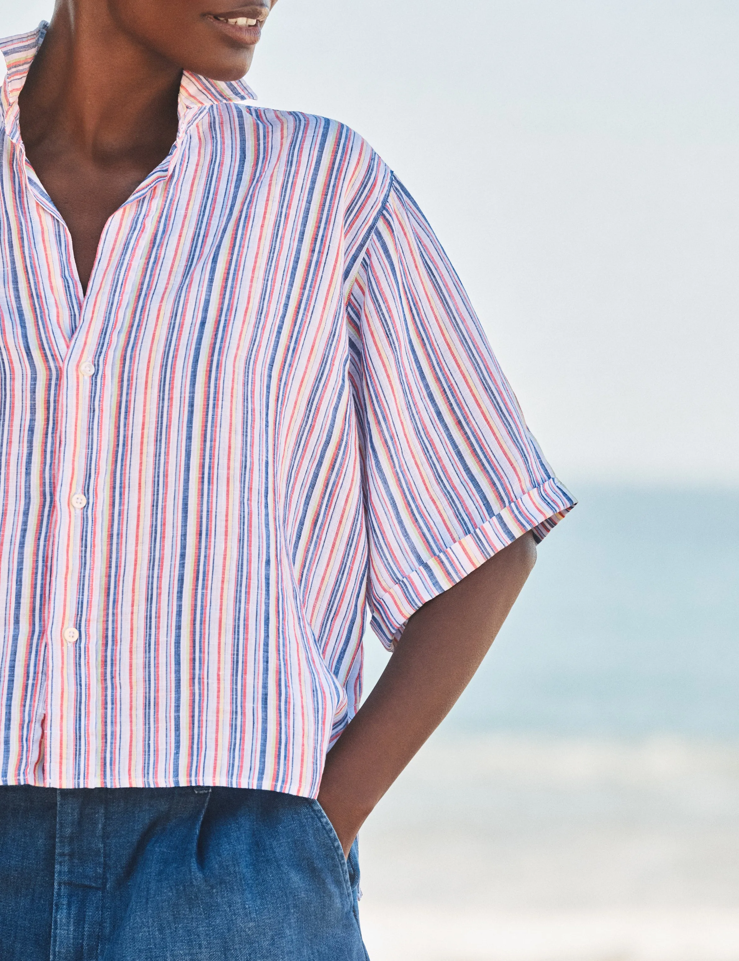 ROSIE Multi Stripe, Italian Classic Linen sold by Frank & Eileen product image thumbnail 3