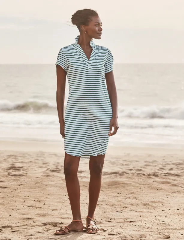 LAUREN Green and White Stripe, Vintage Jersey made by Frank & Eileen