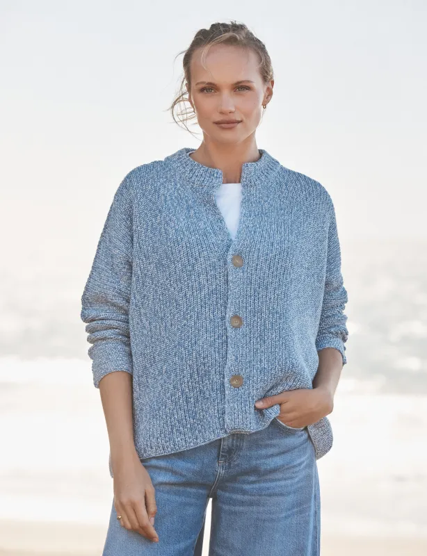 MONTECITO CARDIGAN Coast, Pure Italian Cotton made by Frank & Eileen