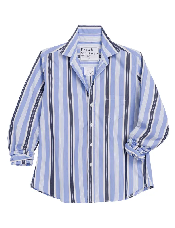 BARRY Blue with Sand and Navy Stripe, Italian Superluxe made by Frank & Eileen