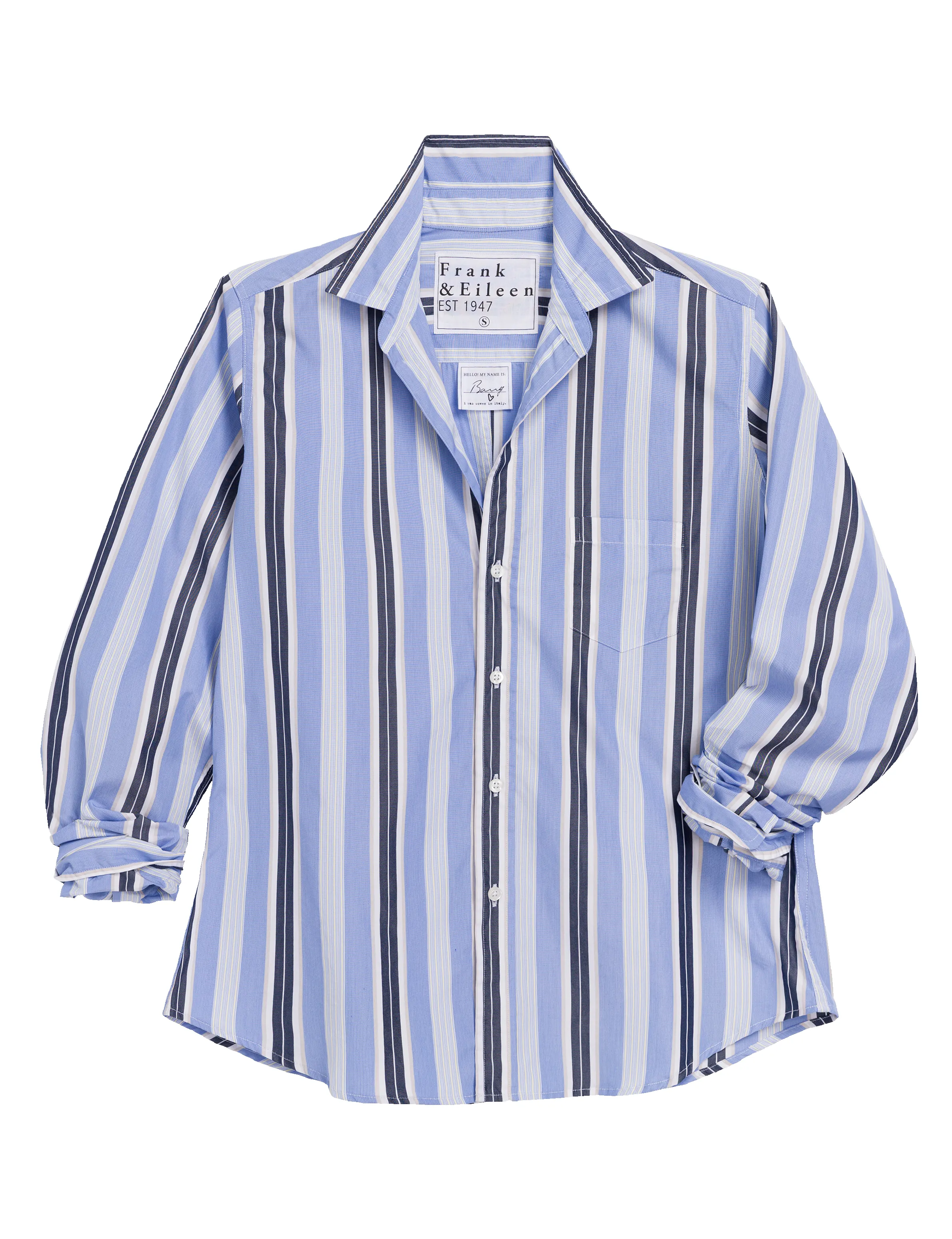 BARRY Blue with Sand and Navy Stripe, Italian Superluxe sold by Frank & Eileen