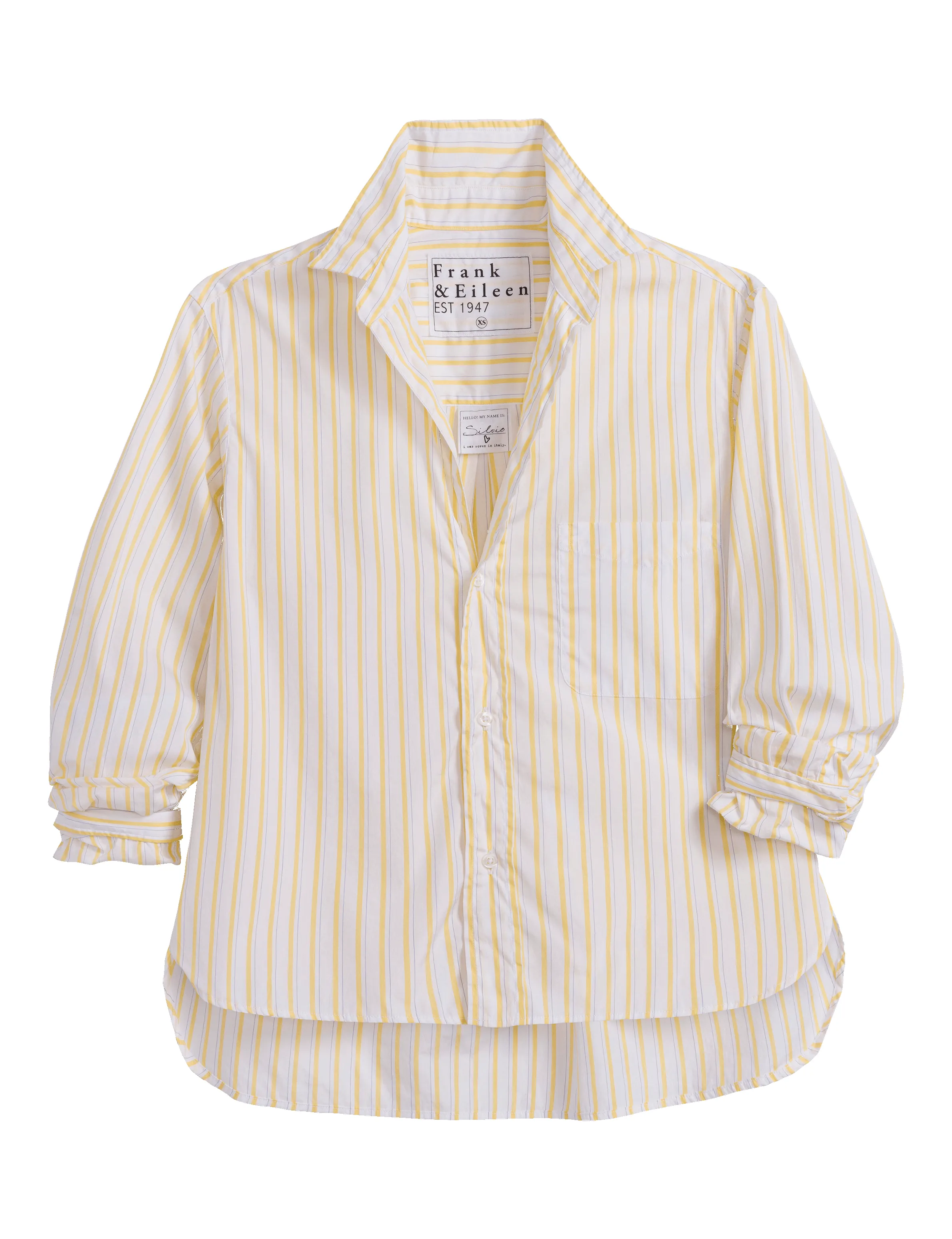 SILVIO Yellow and Navy Stripe, Italian Superluxe sold by Frank & Eileen