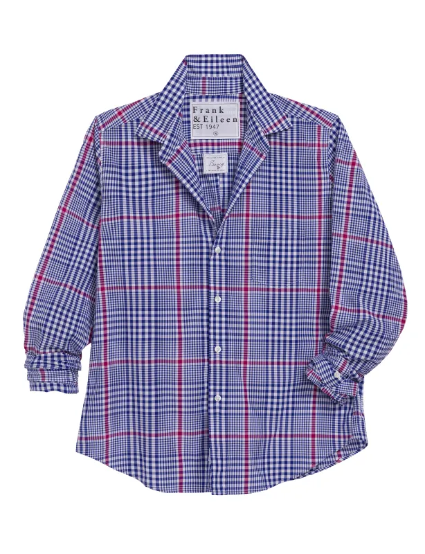 BARRY Pink and Blue Plaid, Italian Cotton made by Frank & Eileen