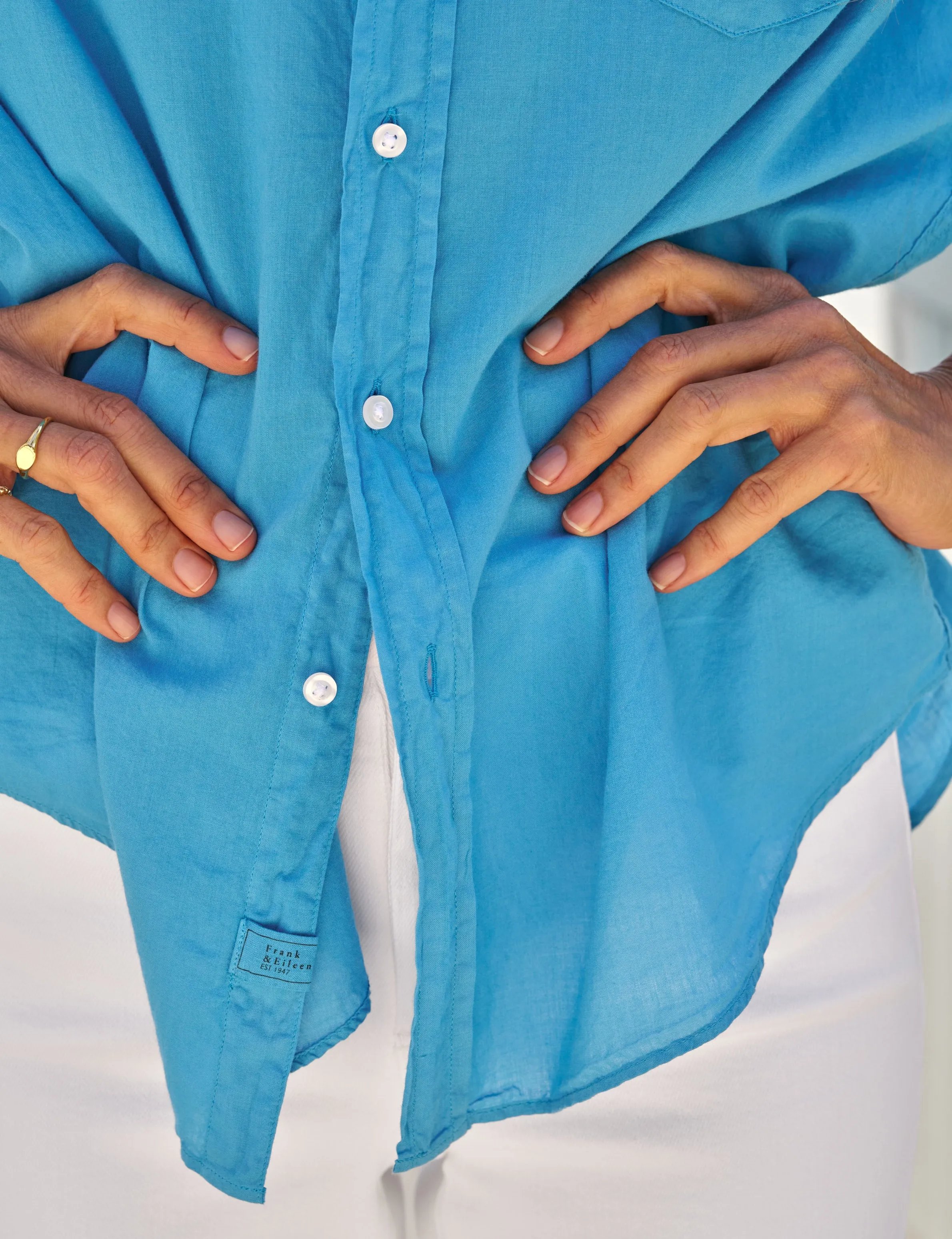 EILEEN Turquoise, Organic Voile sold by Frank & Eileen product image thumbnail 3