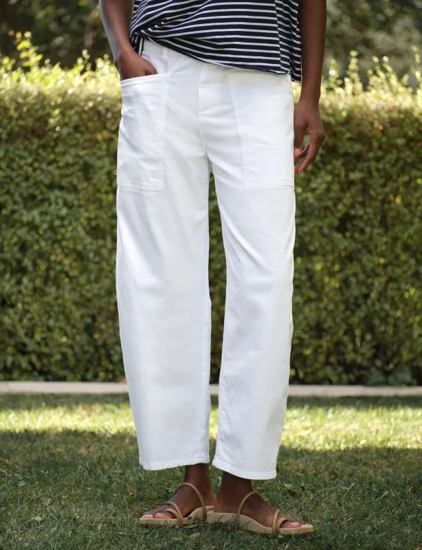 BRAY White, Italian Peached Twill made by Frank & Eileen