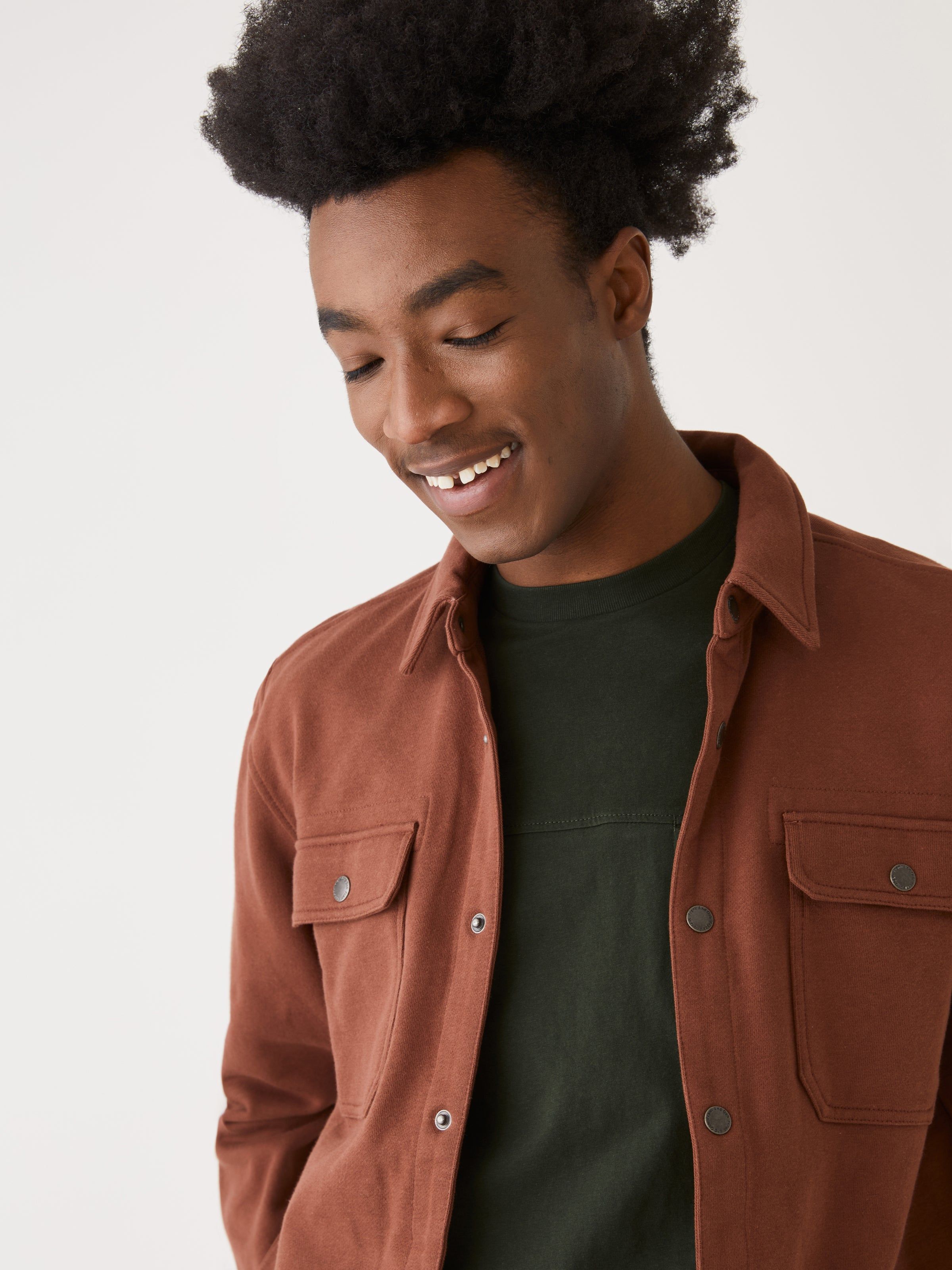 The French Terry Overshirt in Cappuccino sold by Frank & Oak product image thumbnail 3