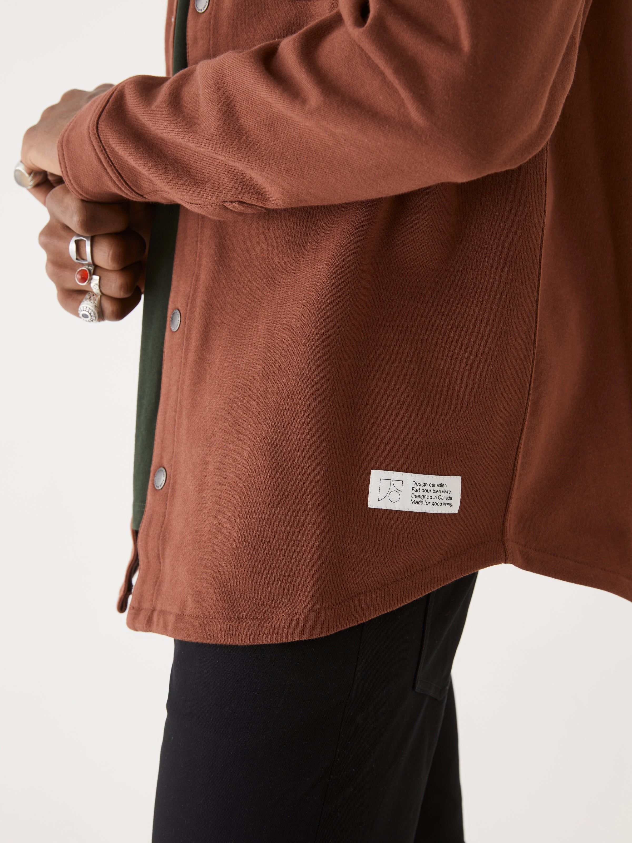 The French Terry Overshirt in Cappuccino sold by Frank & Oak product image thumbnail 4