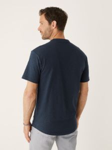 The Arc Hemp T-Shirt in Blueberry sold by Frank & Oak