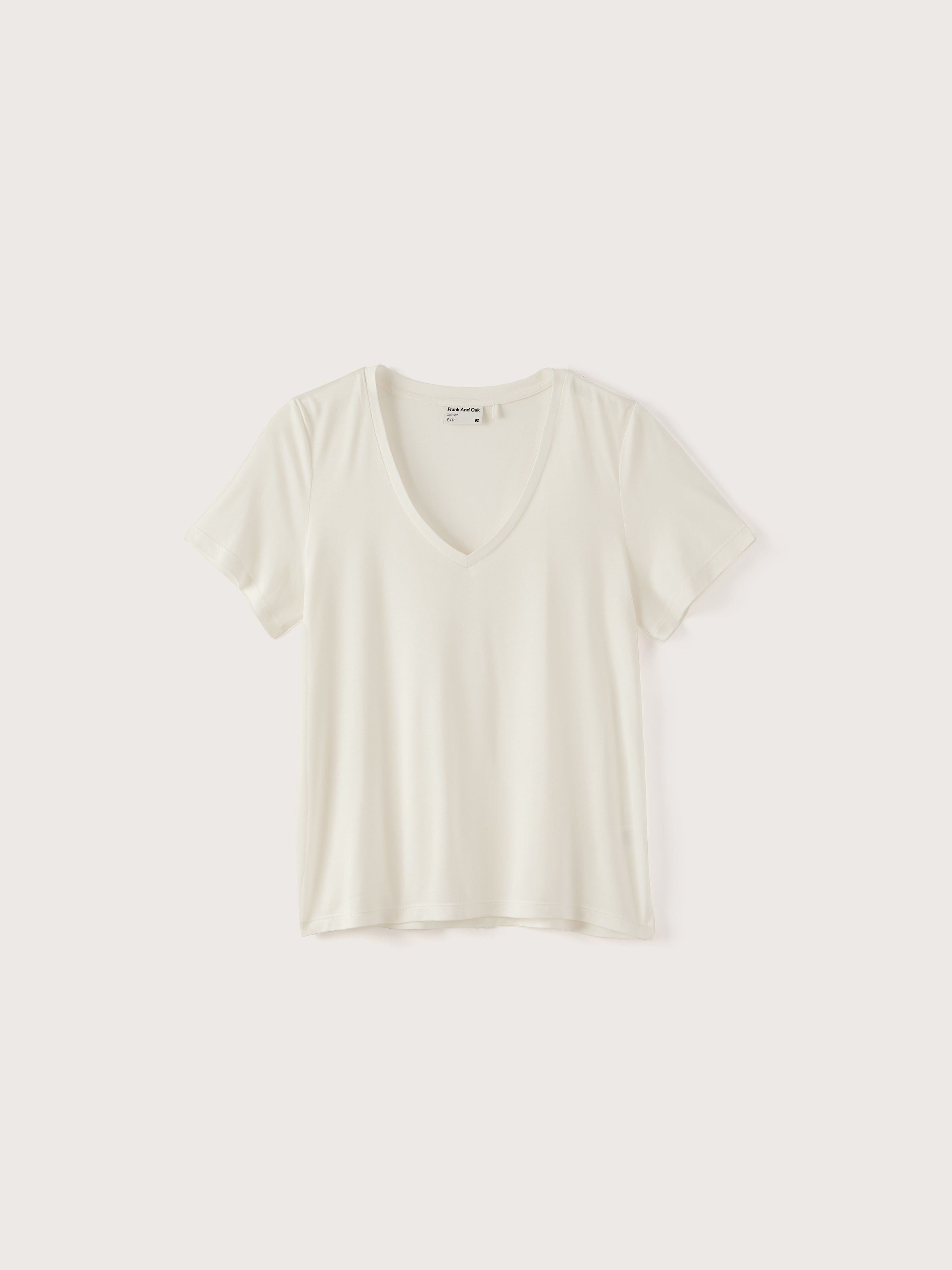 The SuperSoft V-Neck T-Shirt in White sold by Frank & Oak product image thumbnail 4