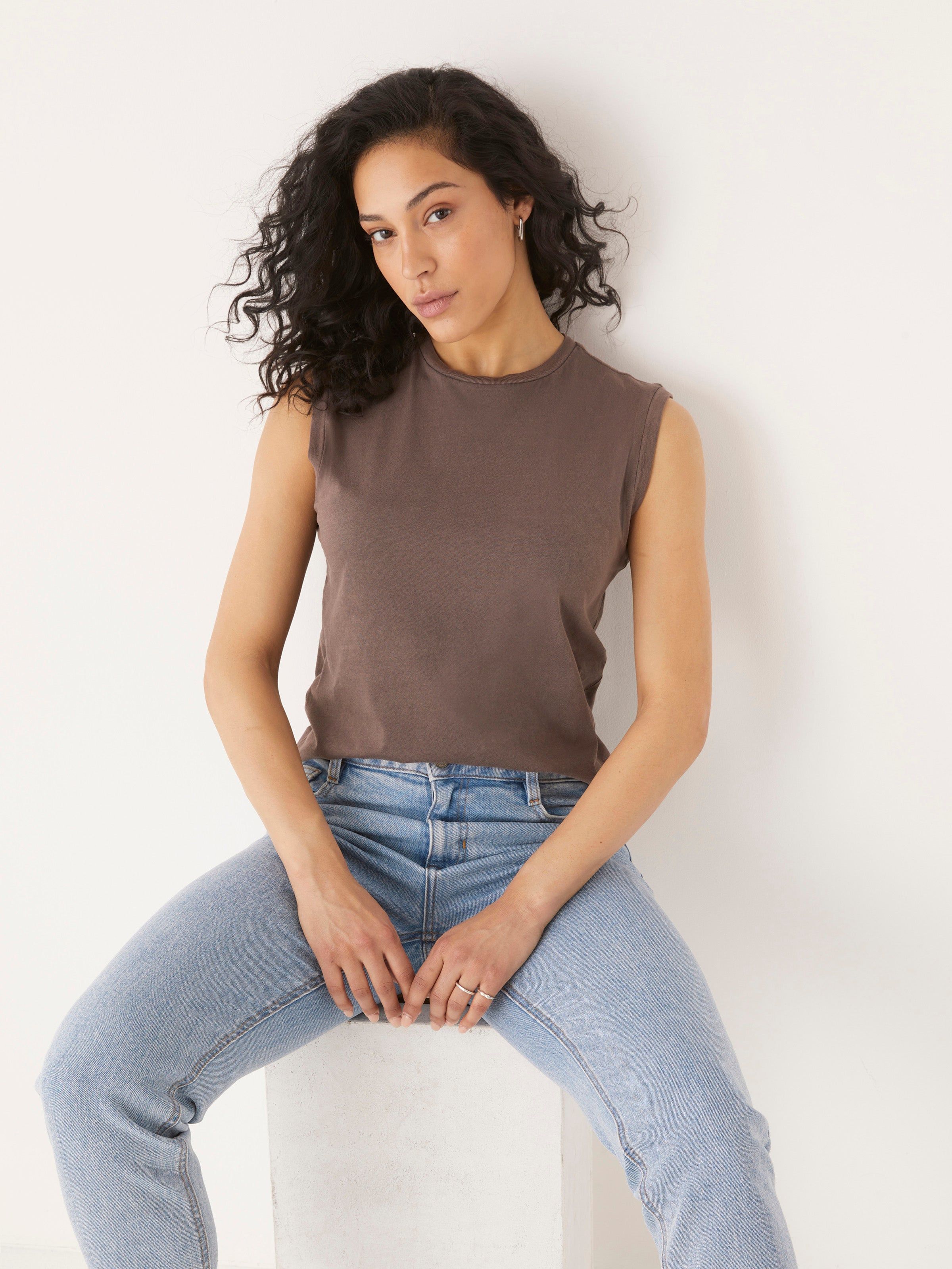 The Essential Tank Top in Dark Brown sold by Frank & Oak product image thumbnail 5