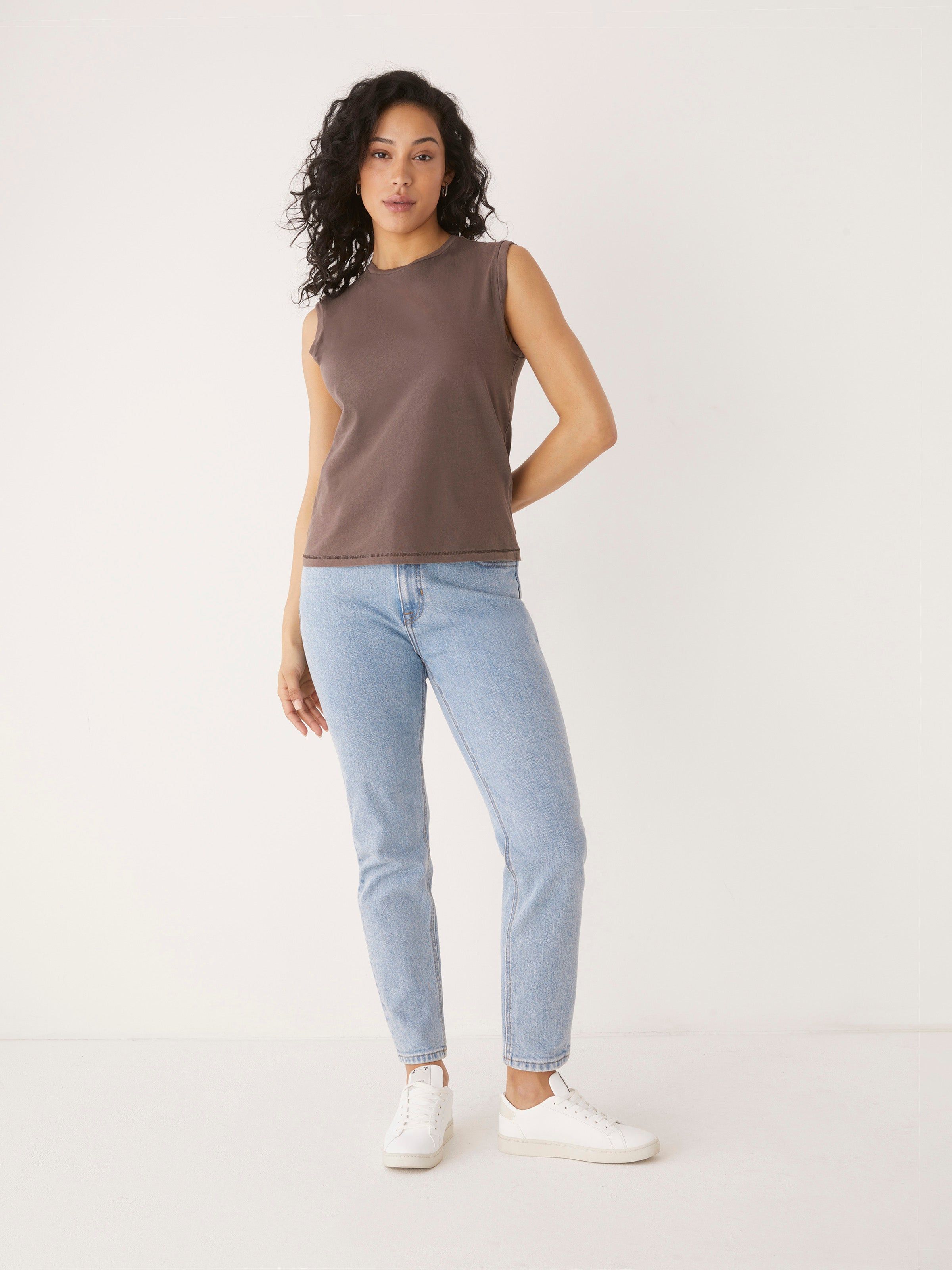 The Essential Tank Top in Dark Brown sold by Frank & Oak