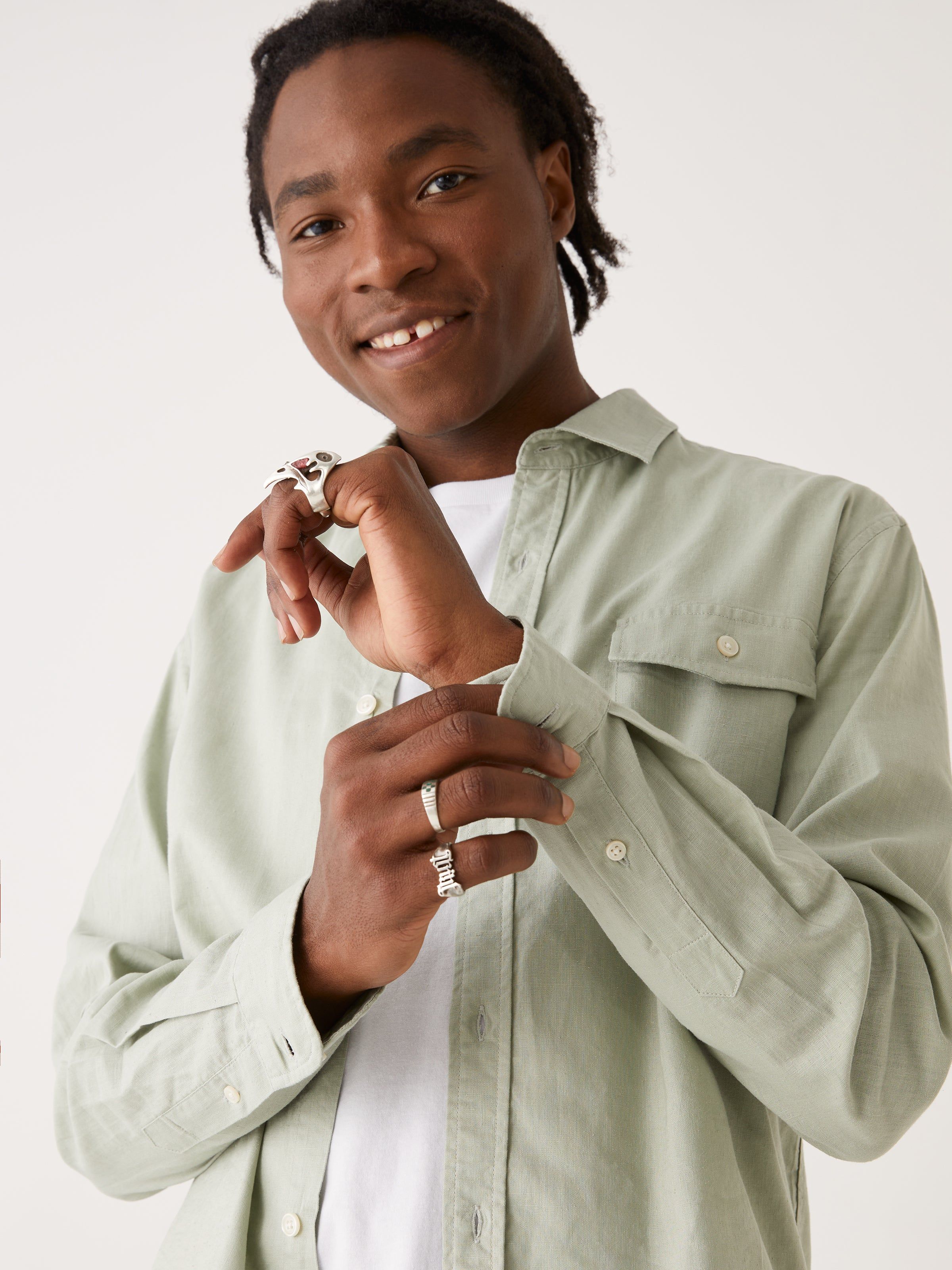 The Hemp Shirt in Green sold by Frank & Oak