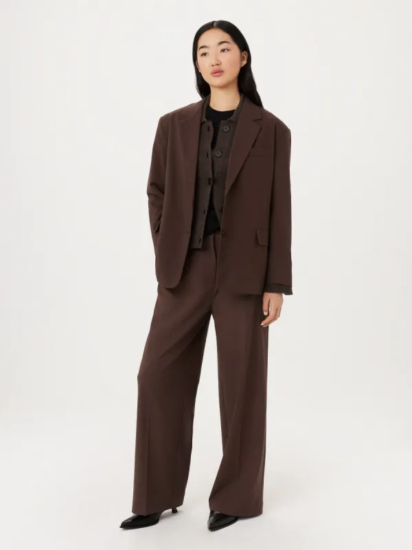The Boxy Single Breasted Blazer in Dark Roast sold by Frank & Oak
