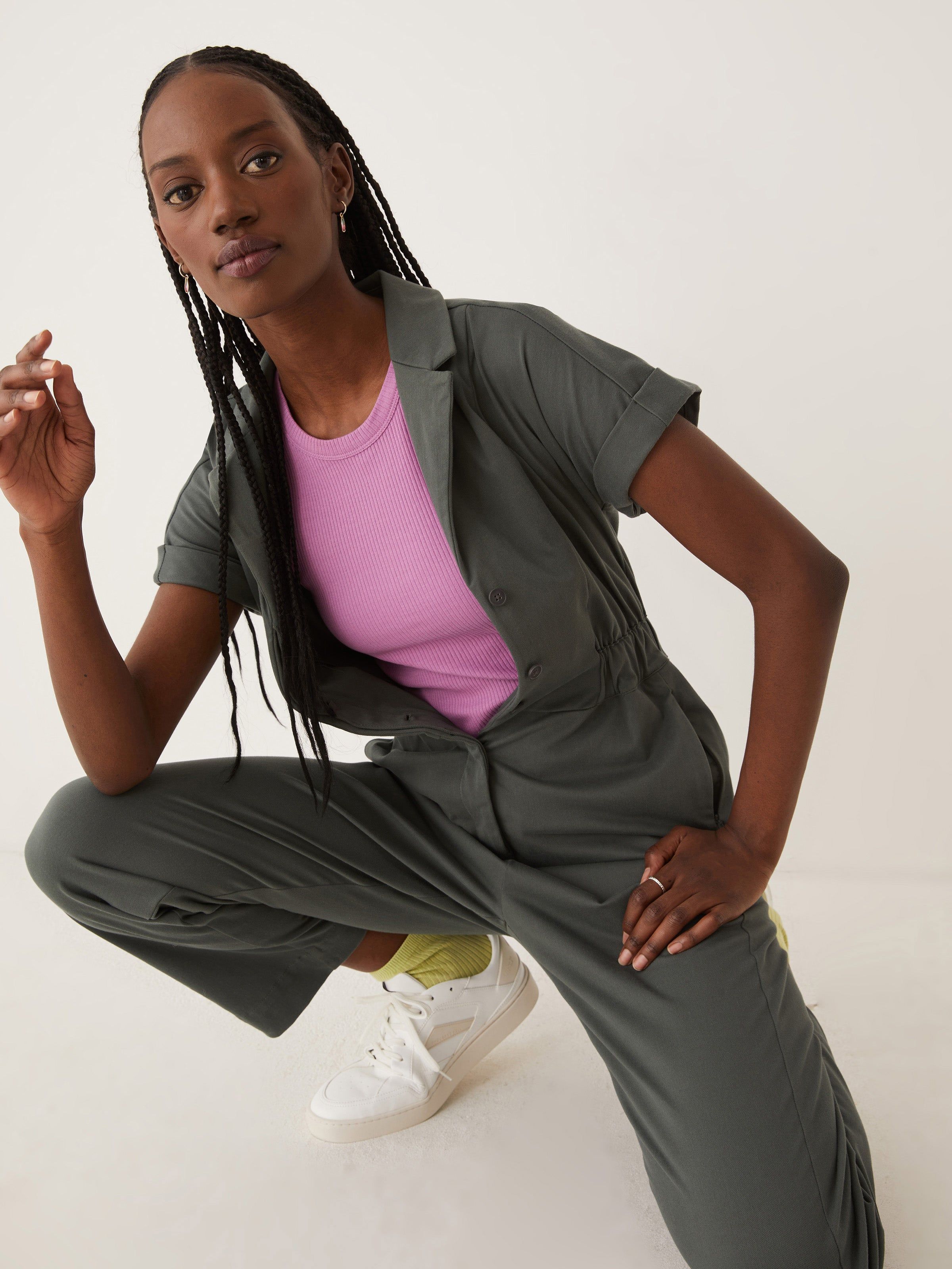 The Flex Commuter Jumpsuit in Smoked Green sold by Frank & Oak product image thumbnail 3