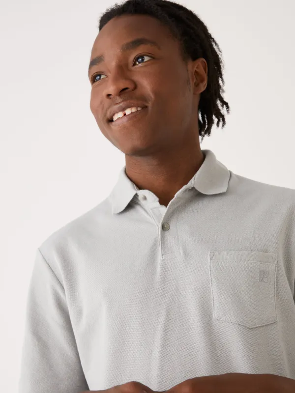 The Slim Fit Pique Polo Shirt in Grey sold by Frank & Oak