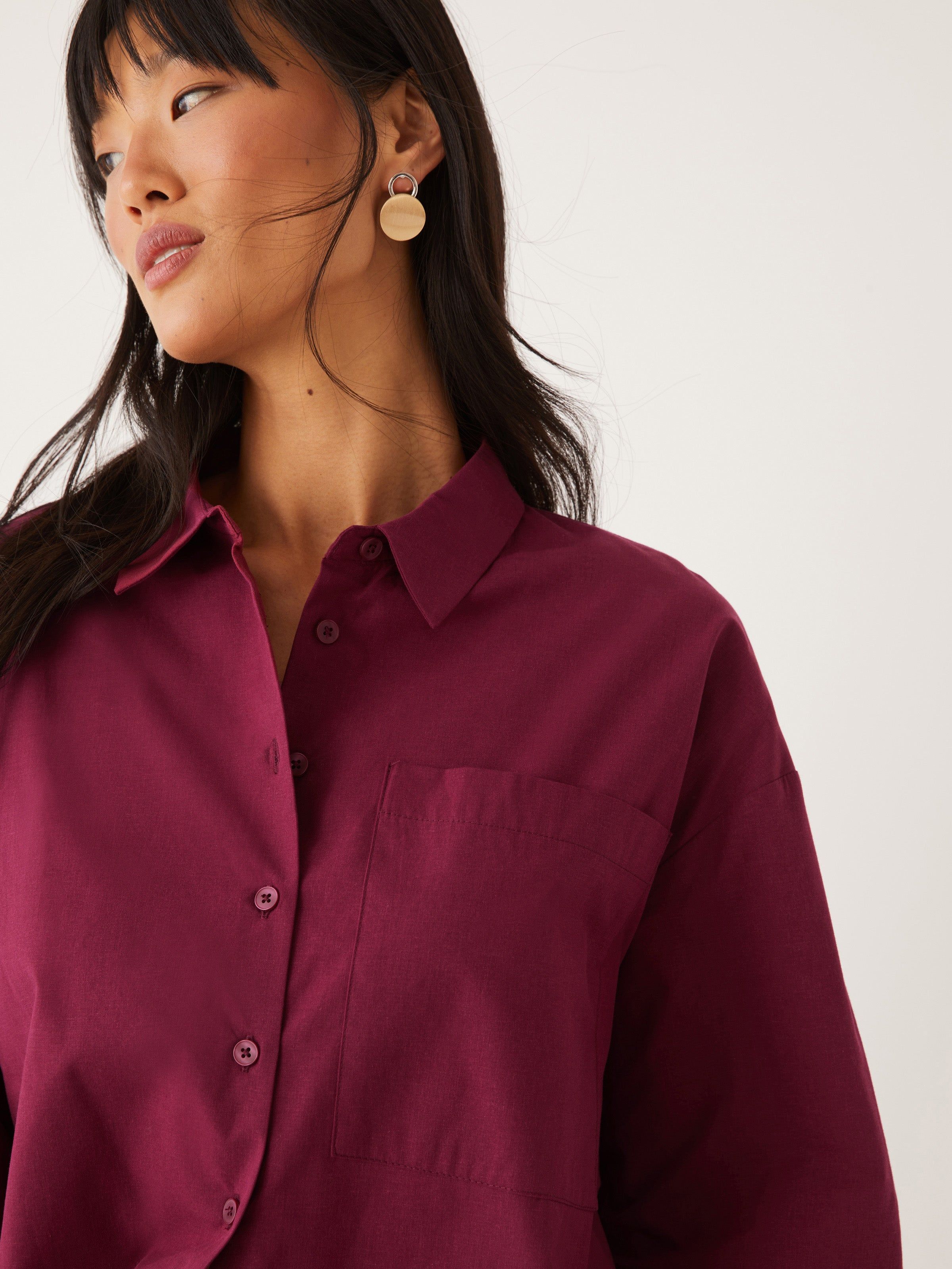 The Kapok Loose Shirt in Cherry sold by Frank & Oak product image thumbnail 2