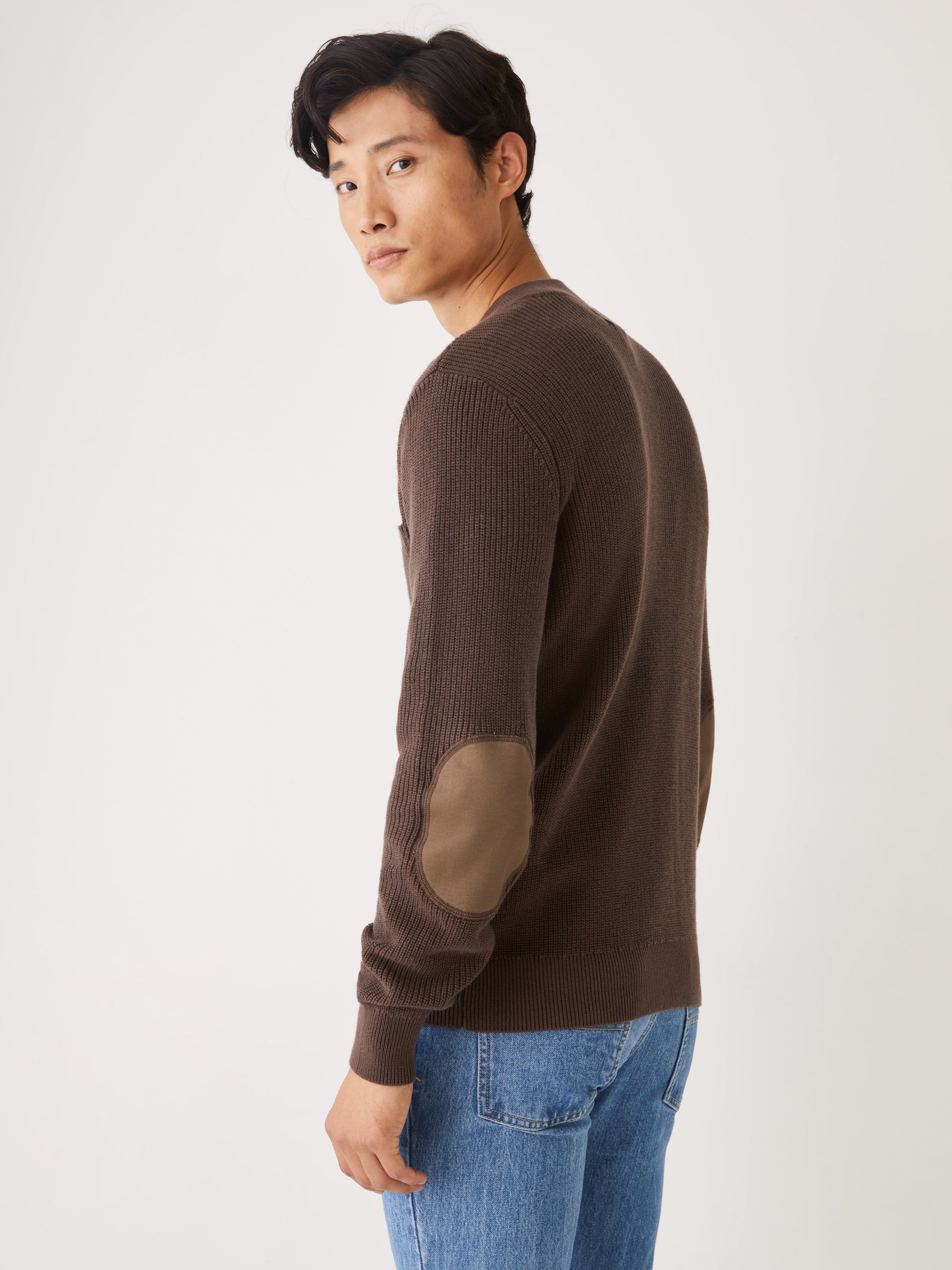 The Ribbed Henley Utility Sweater in Choco Brown sold by Frank & Oak product image thumbnail 3