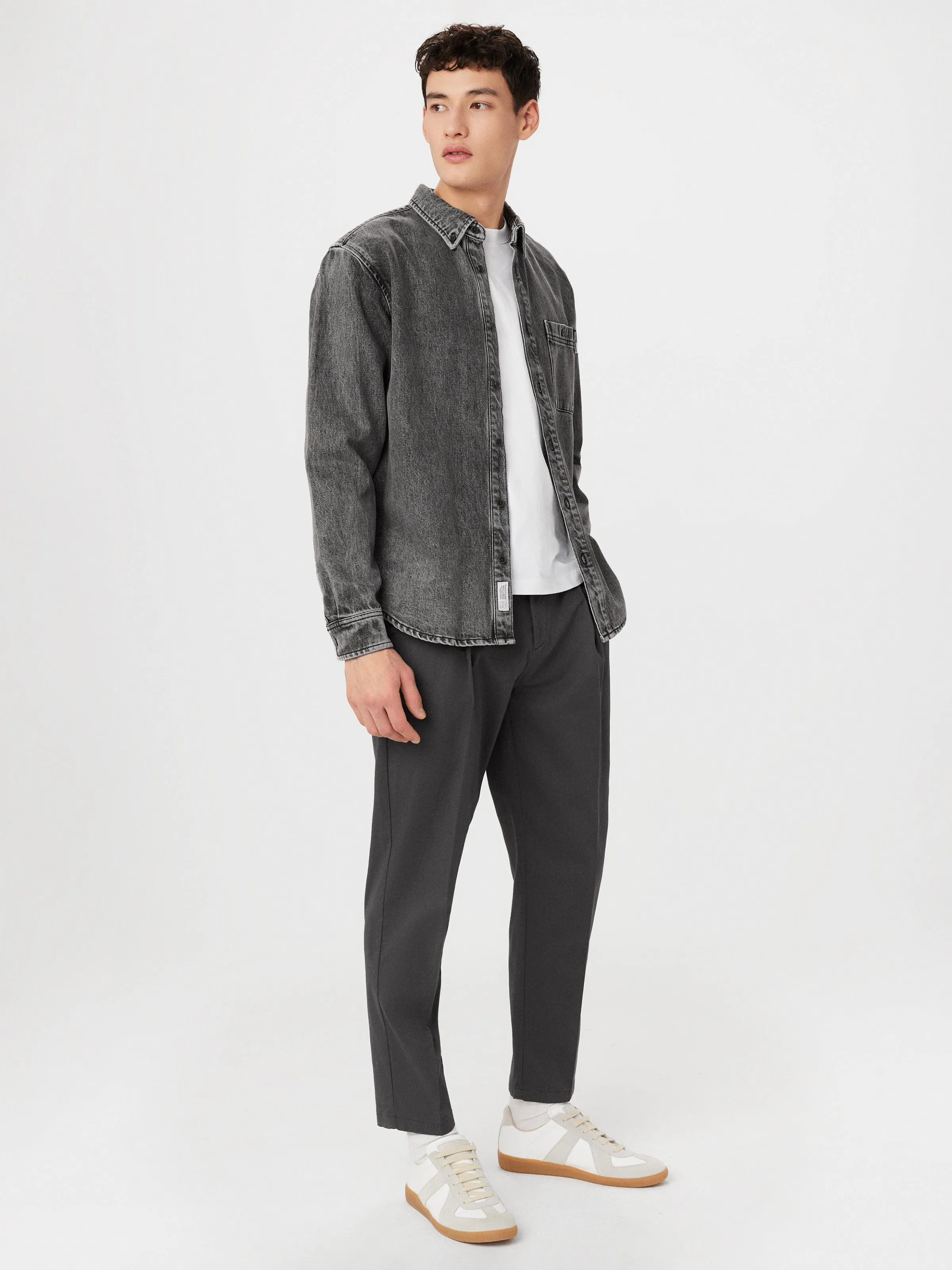 The Jamie Pleated Chino Pant in Iron Grey sold by Frank & Oak product image thumbnail 2