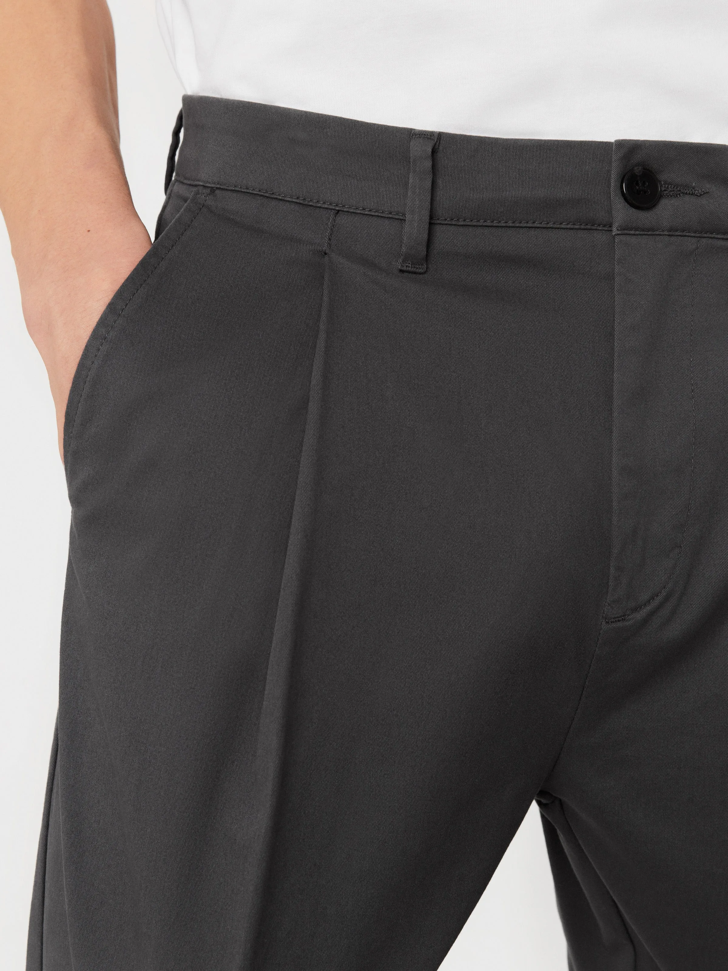 The Jamie Pleated Chino Pant in Iron Grey sold by Frank & Oak product image thumbnail 4