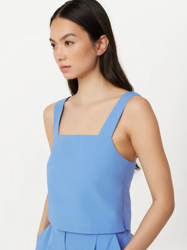 The Poplin Shell Top in Horizon sold by Frank & Oak