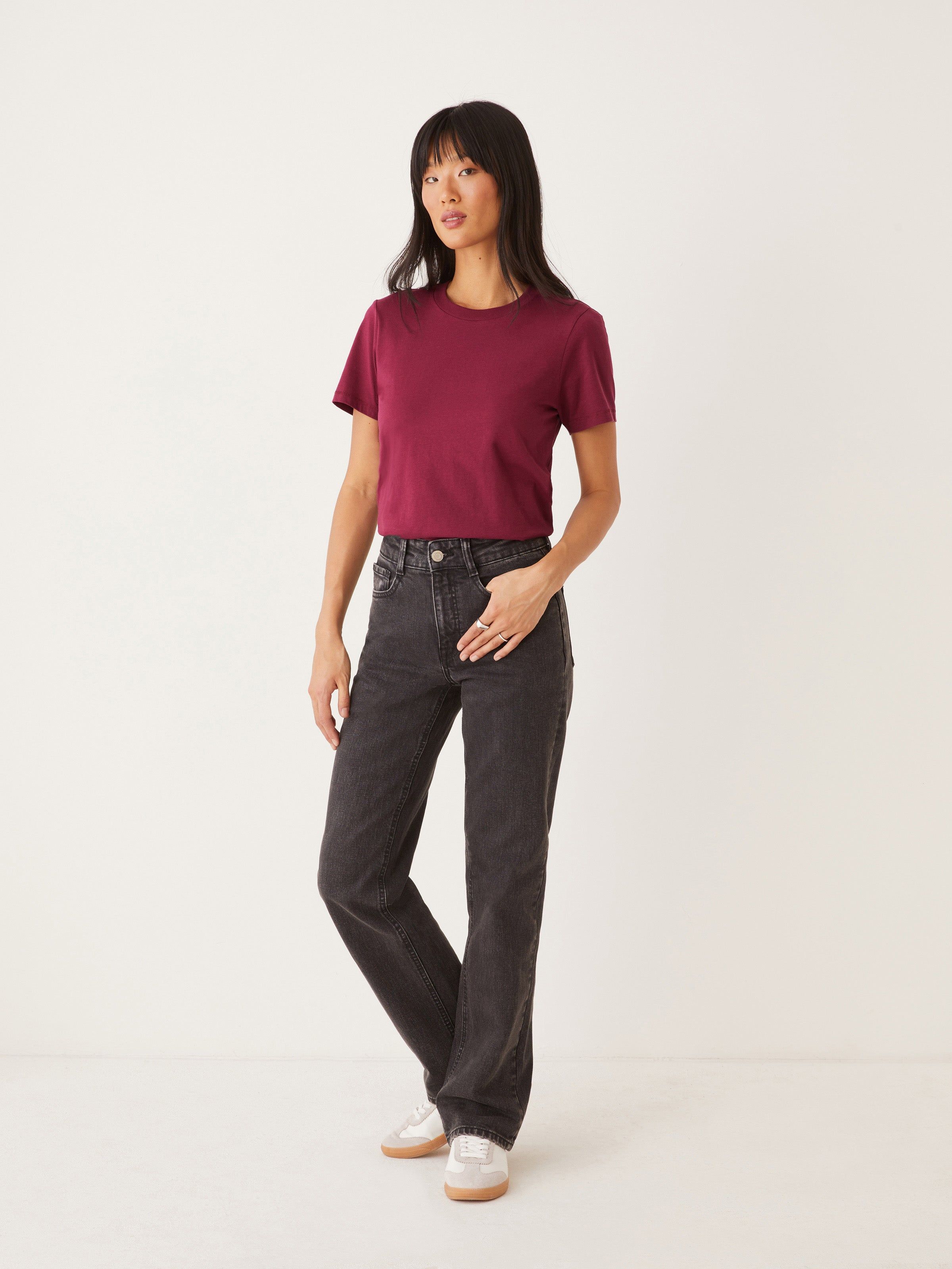 The Marianne High Rise Relaxed Straight Jean in Washed Black sold by Frank & Oak product image thumbnail 2