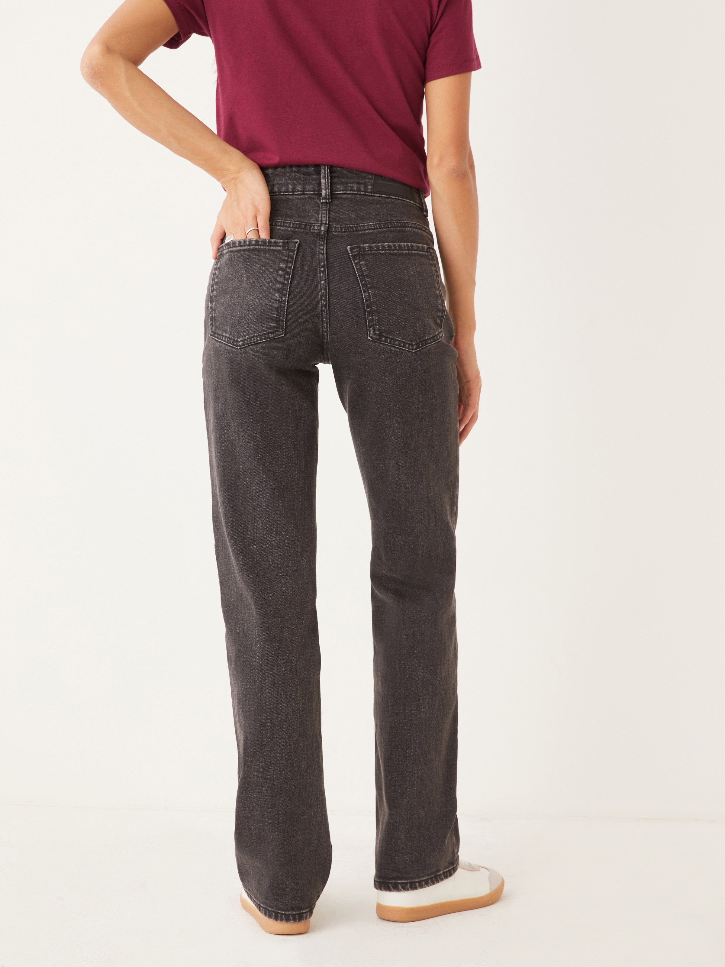 The Marianne High Rise Relaxed Straight Jean in Washed Black sold by Frank & Oak product image thumbnail 4