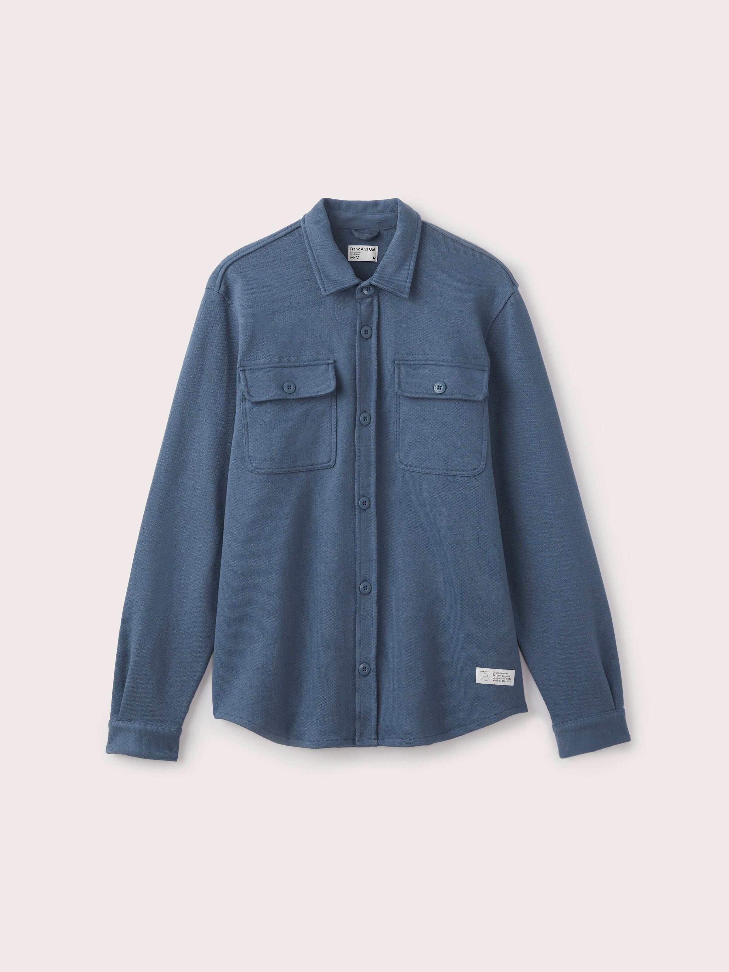 The French Terry Overshirt in Stormy Blue sold by Frank & Oak product image thumbnail 7