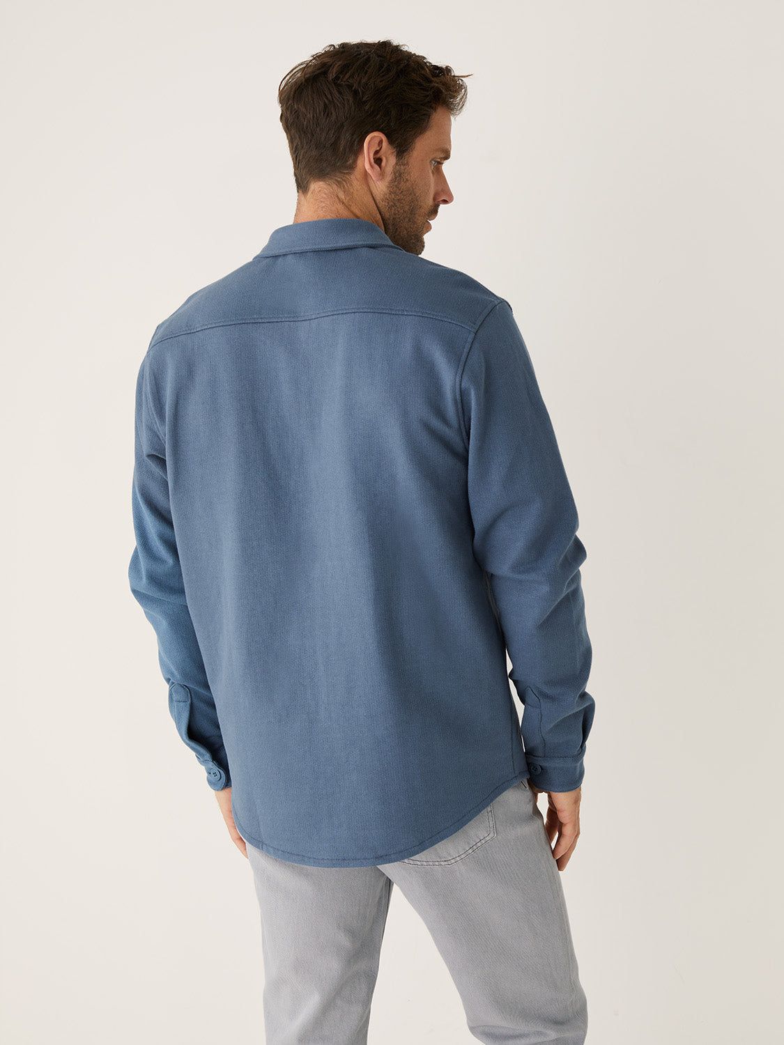 The French Terry Overshirt in Stormy Blue sold by Frank & Oak product image thumbnail 5