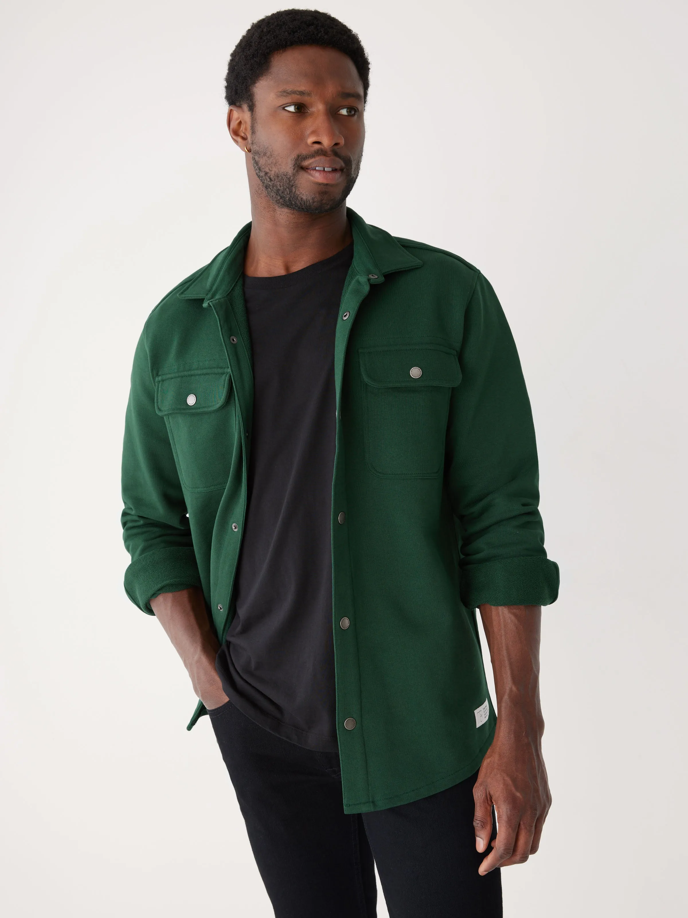 The Jordan French Terry Overshirt in Pine Grove sold by Frank & Oak product image thumbnail 5