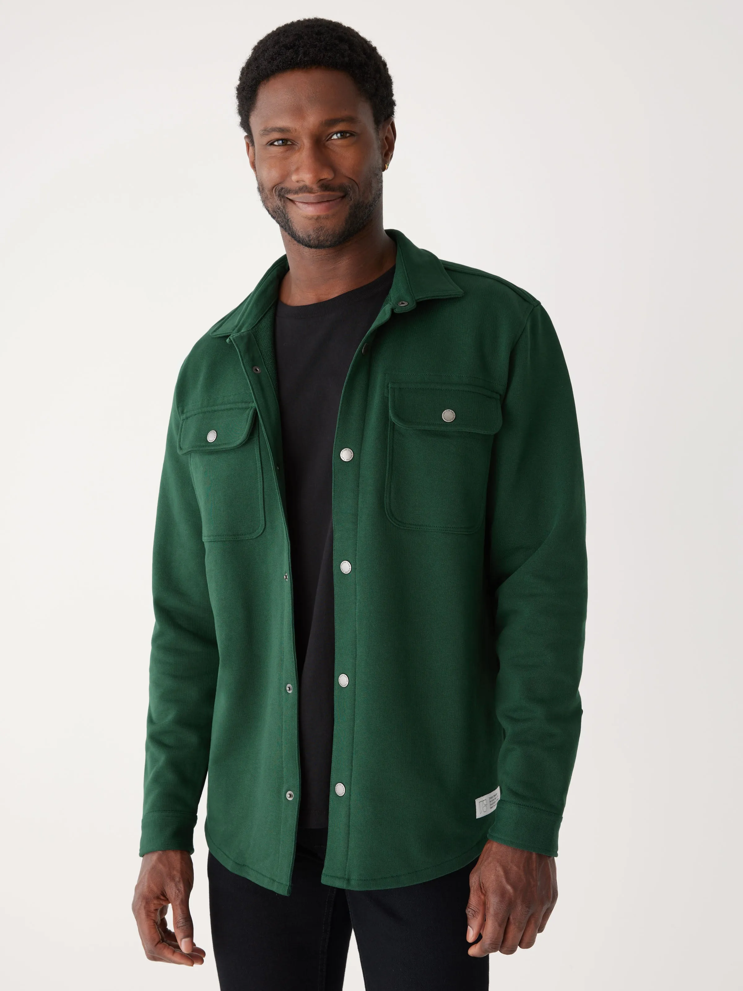 The Jordan French Terry Overshirt in Pine Grove sold by Frank & Oak product image thumbnail 4