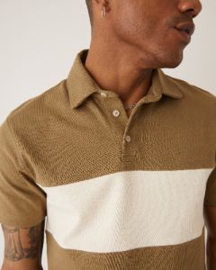 The Rugby Polo in Khaki sold by Frank & Oak