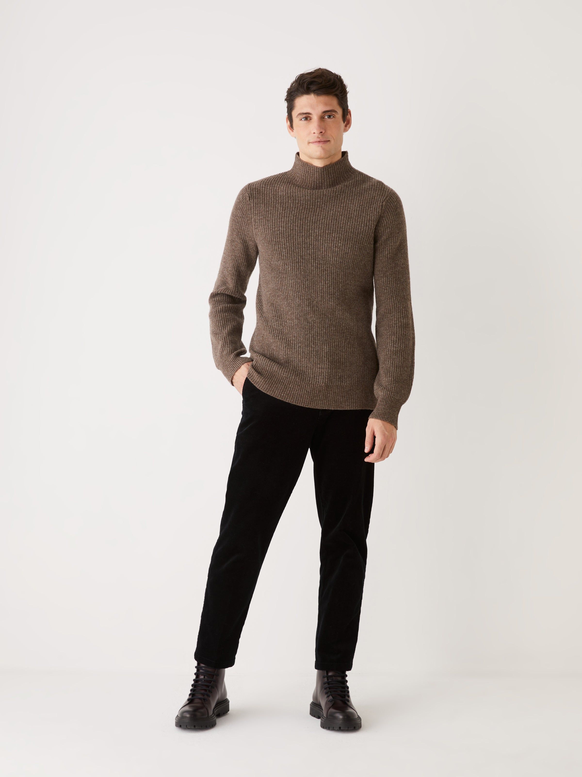 The Mockneck Yak Sweater in Dark Taupe sold by Frank & Oak product image thumbnail 2