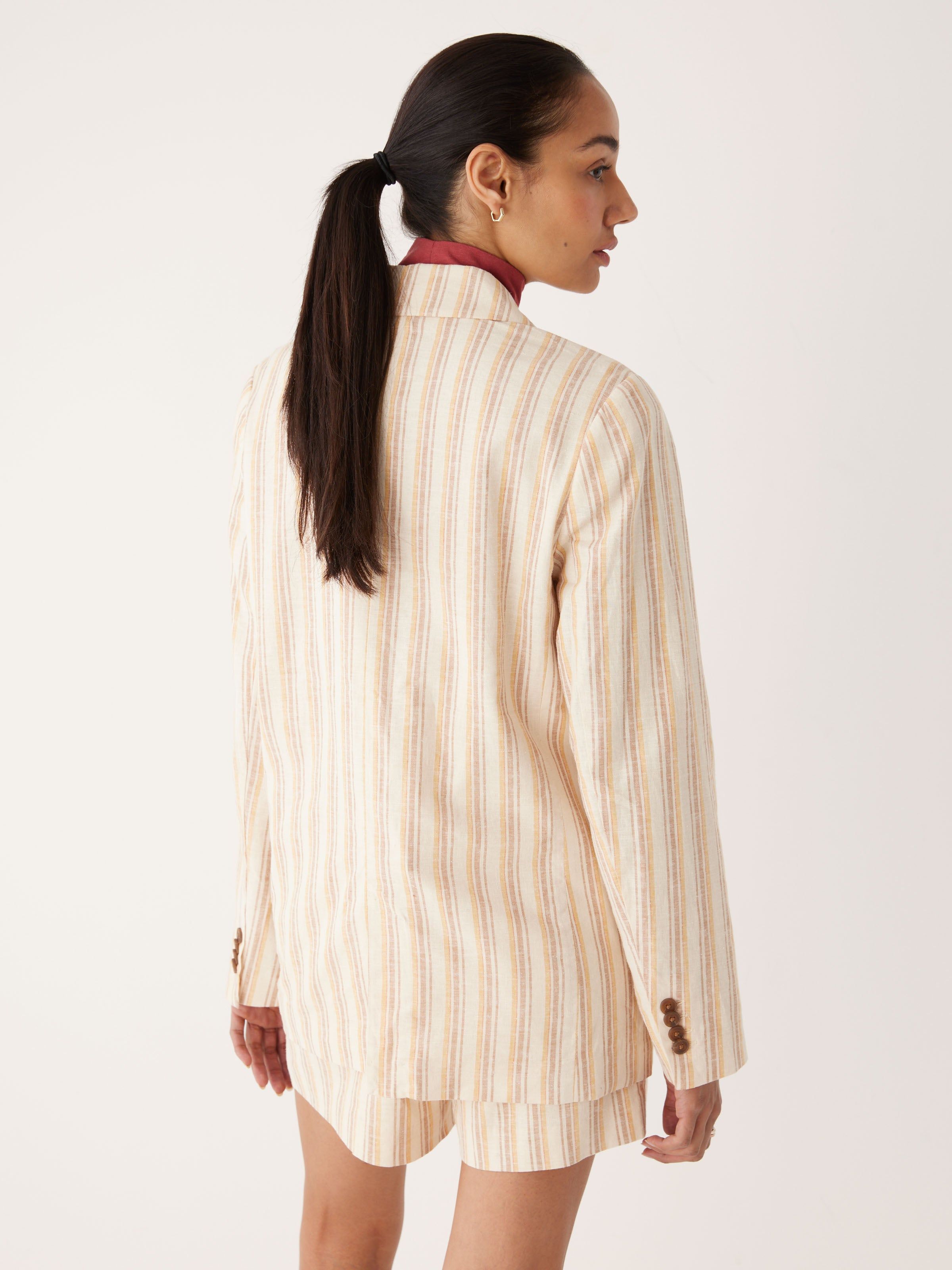 The Cottonized Hemp Striped Blazer in Honey sold by Frank & Oak product image thumbnail 3