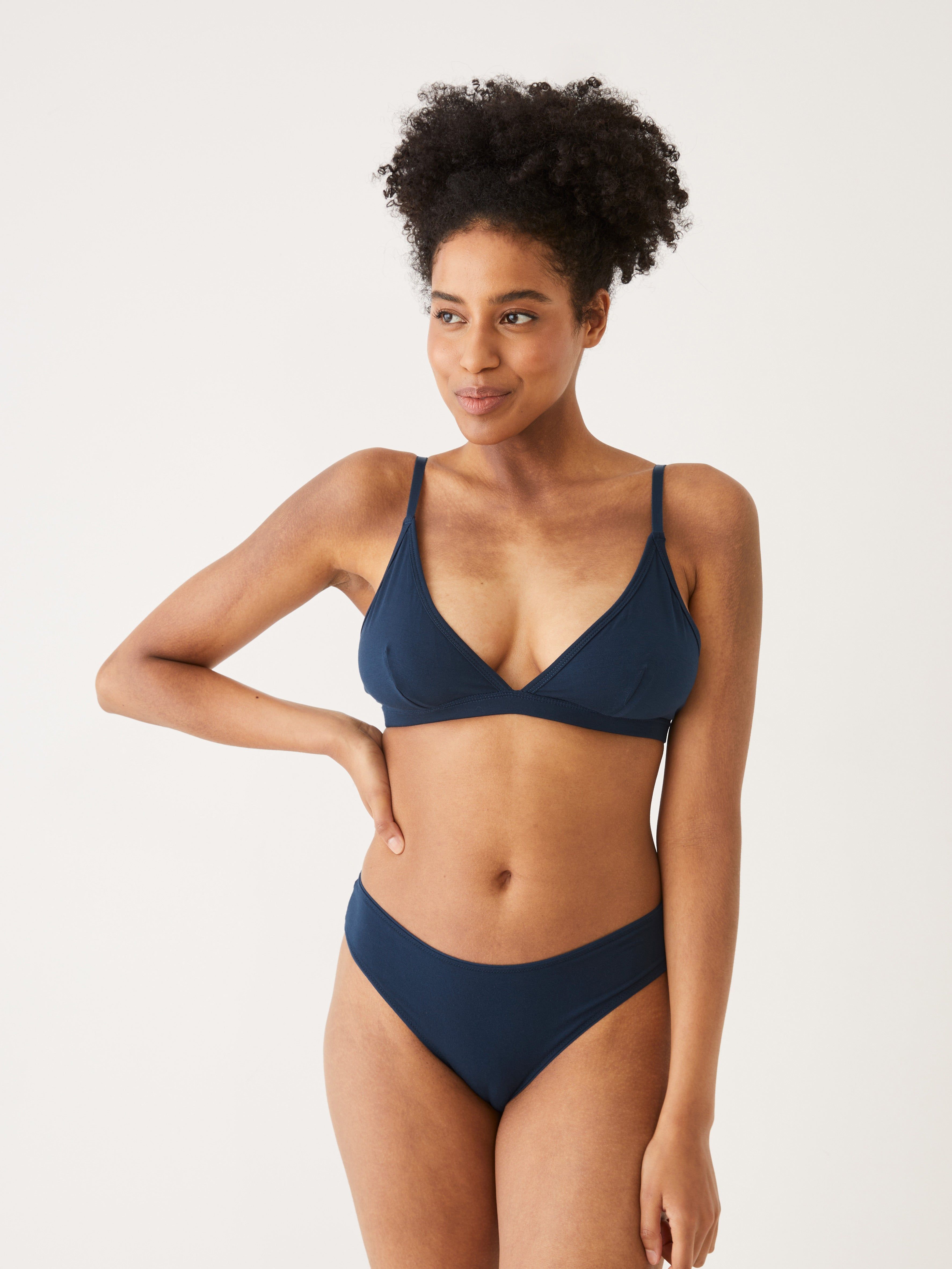 The Fluid Bikini Panty in Dark Blue sold by Frank & Oak