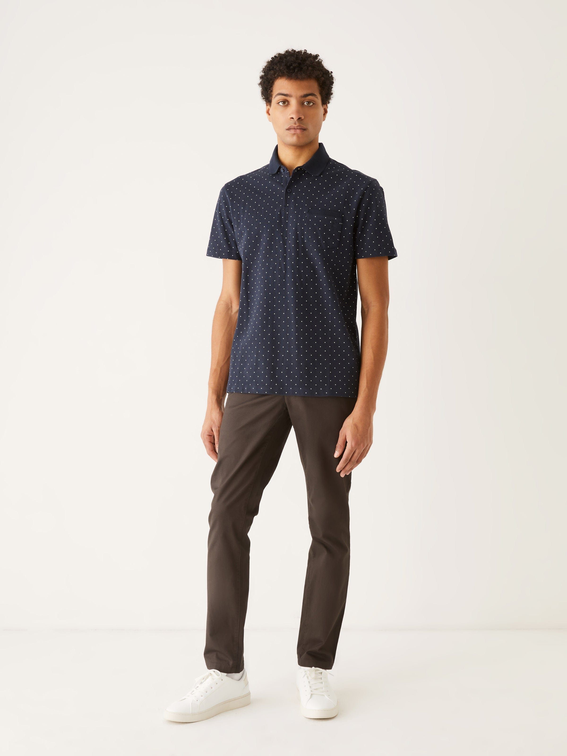 The Dotted Pique Polo Shirt in Deep Blue sold by Frank & Oak product image thumbnail 4
