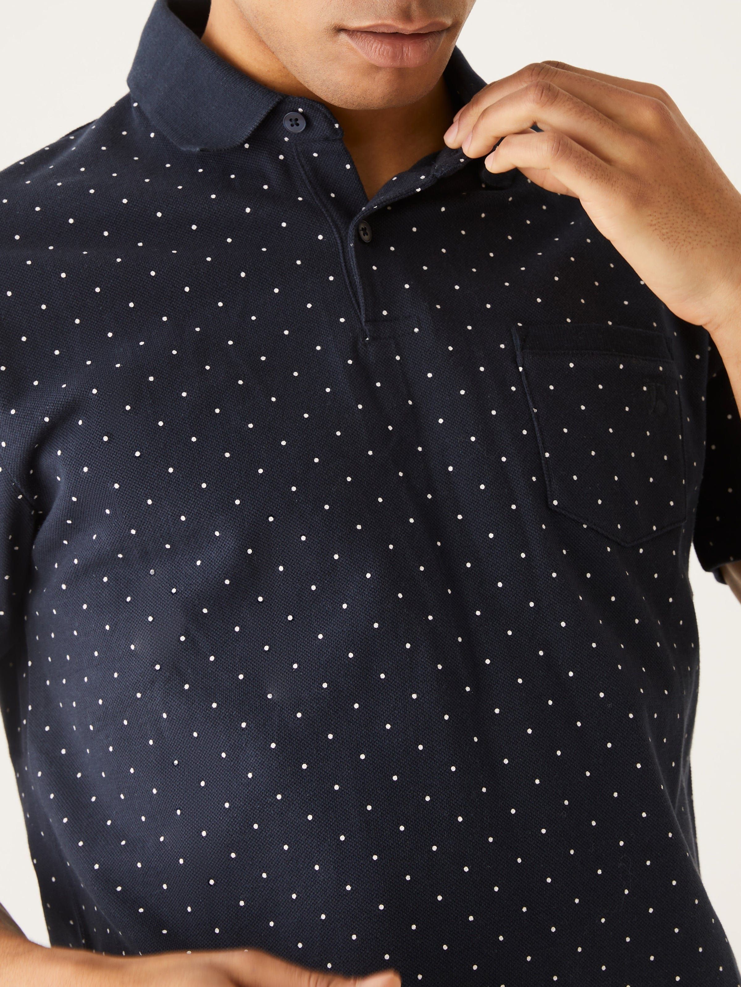 The Dotted Pique Polo Shirt in Deep Blue sold by Frank & Oak product image thumbnail 3