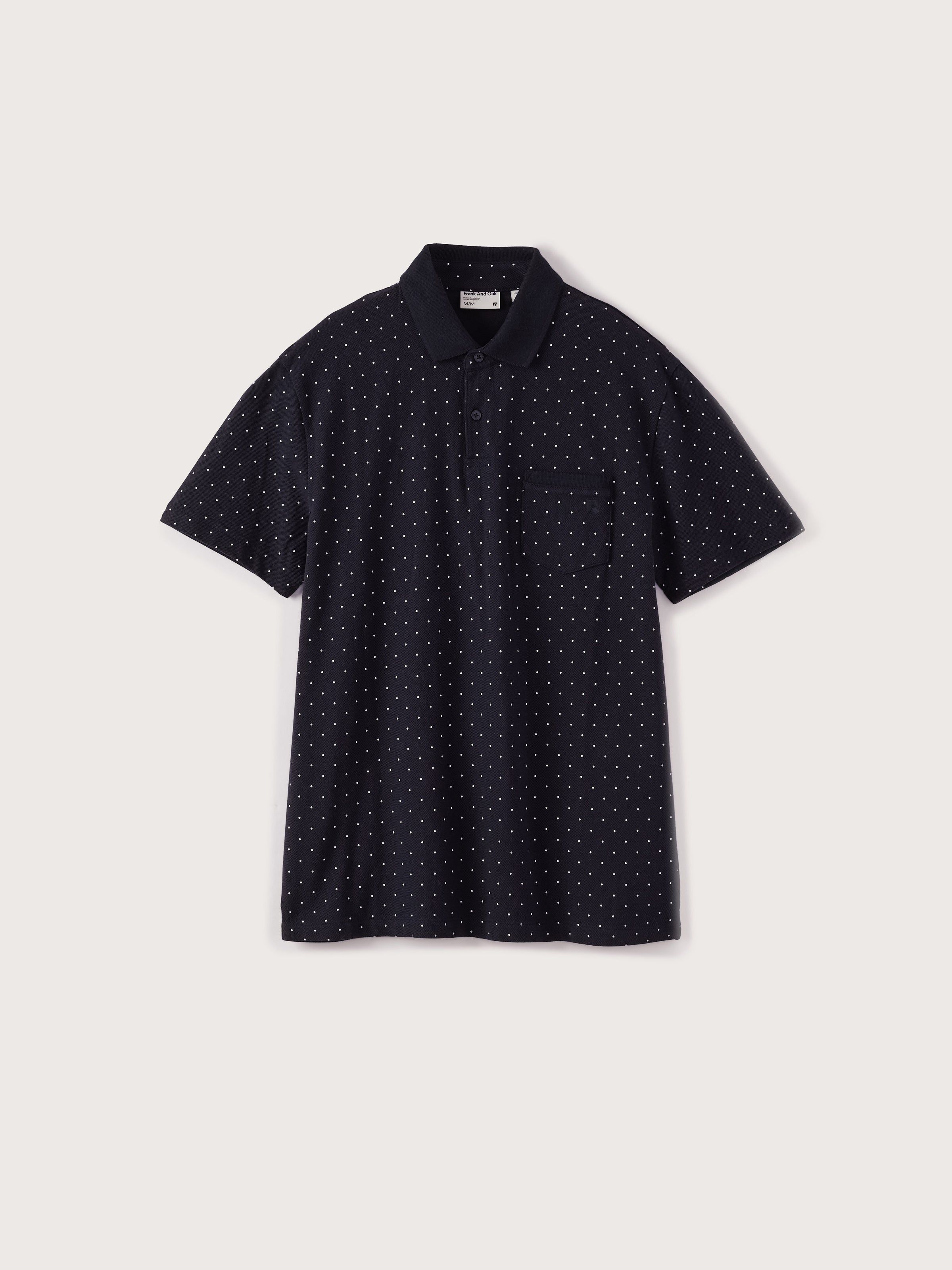 The Dotted Pique Polo Shirt in Deep Blue sold by Frank & Oak product image thumbnail 2