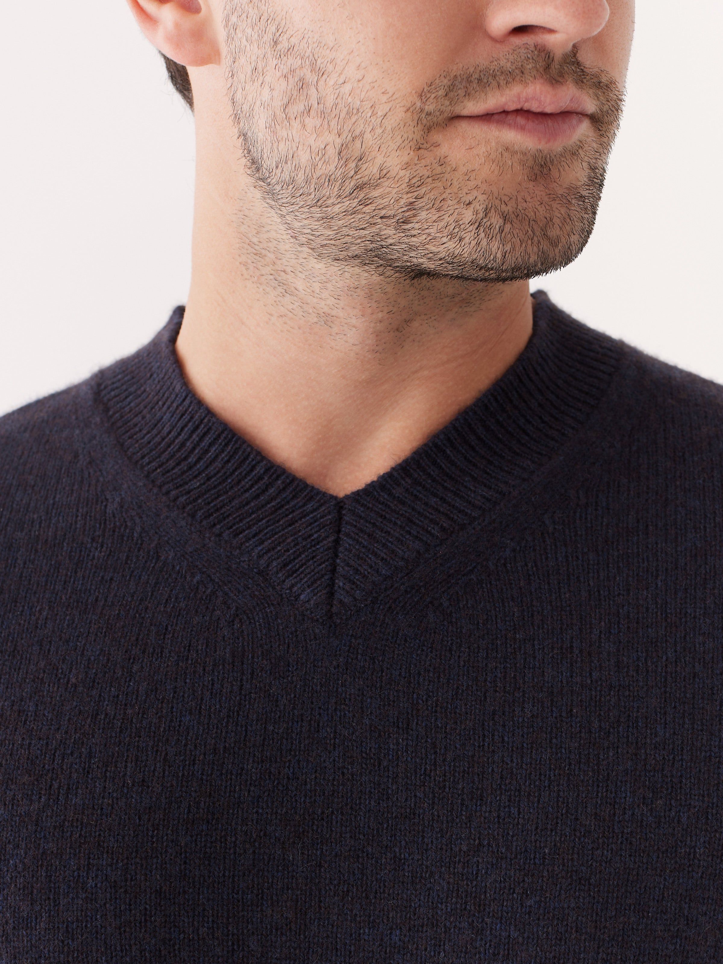The Yak Wool V-Neck Sweater in Navy sold by Frank & Oak product image thumbnail 5
