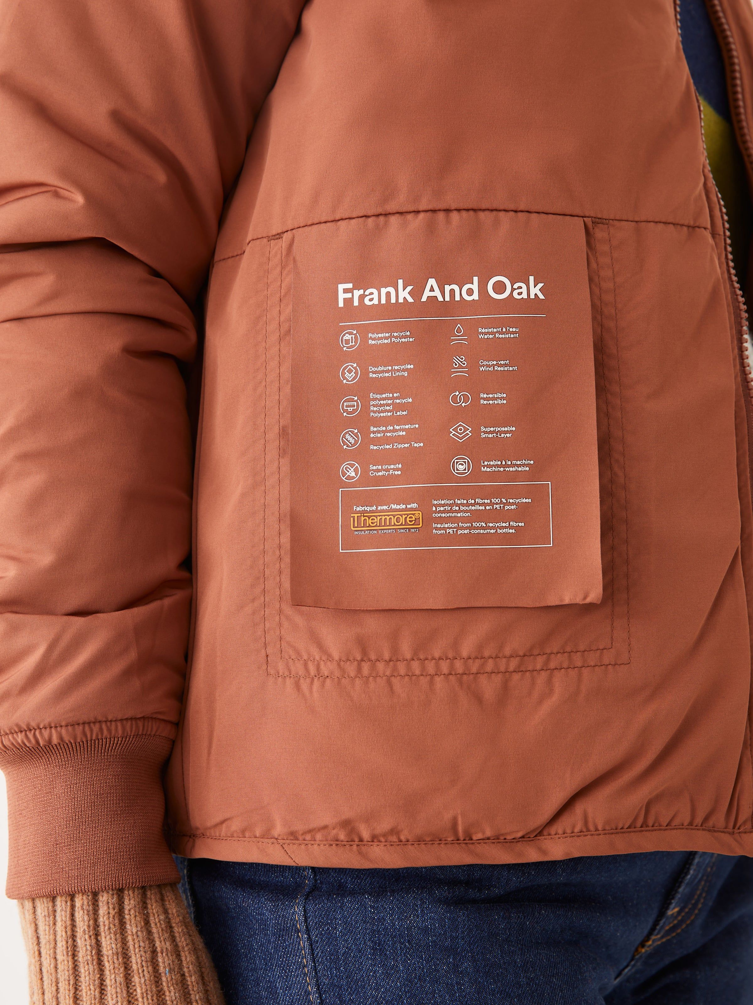 The Skyline Reversible Bomber in Rustic Brown sold by Frank & Oak product image thumbnail 6