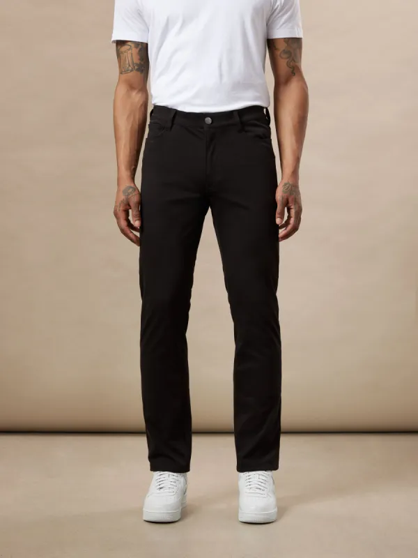 The Brunswick Slim Flex Pant in Black sold by Frank & Oak