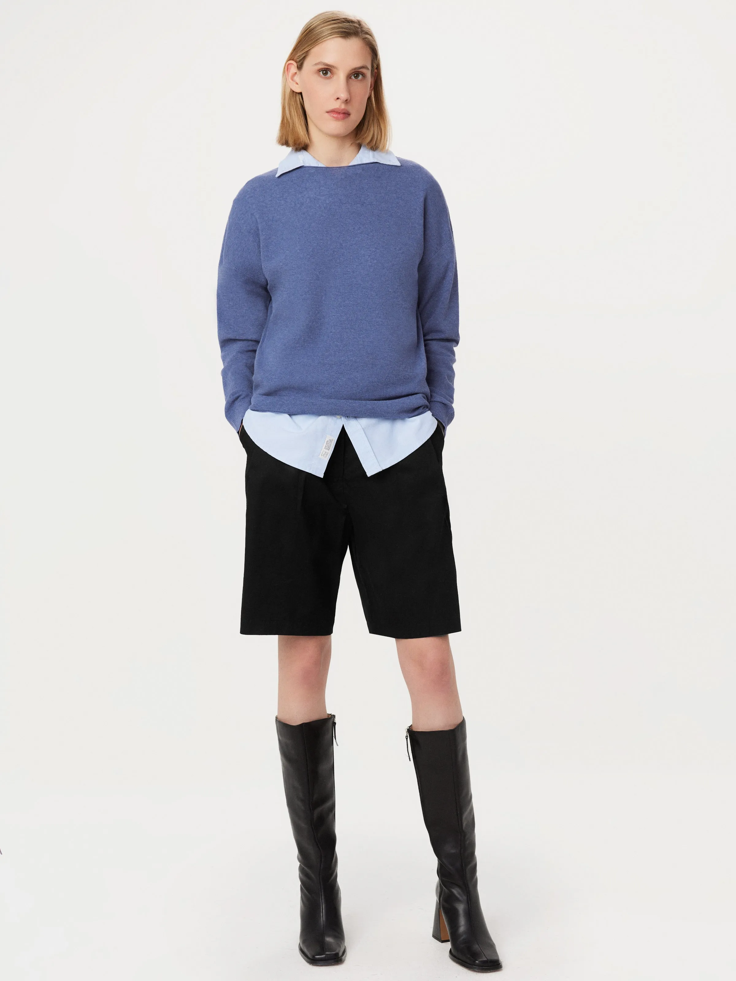 The Lightweight Crewneck Sweater in Cobalt sold by Frank & Oak