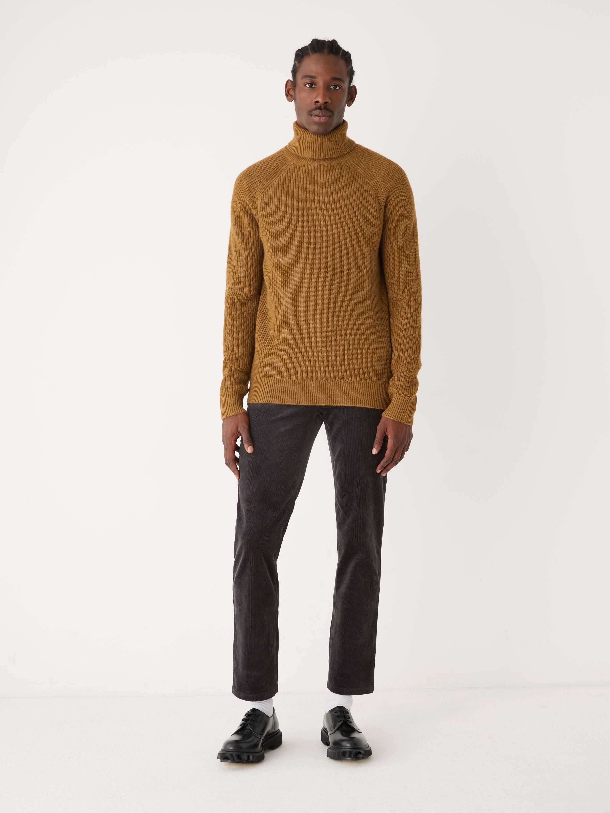The Turtle Neck Sweater in Burnt Toffee sold by Frank & Oak