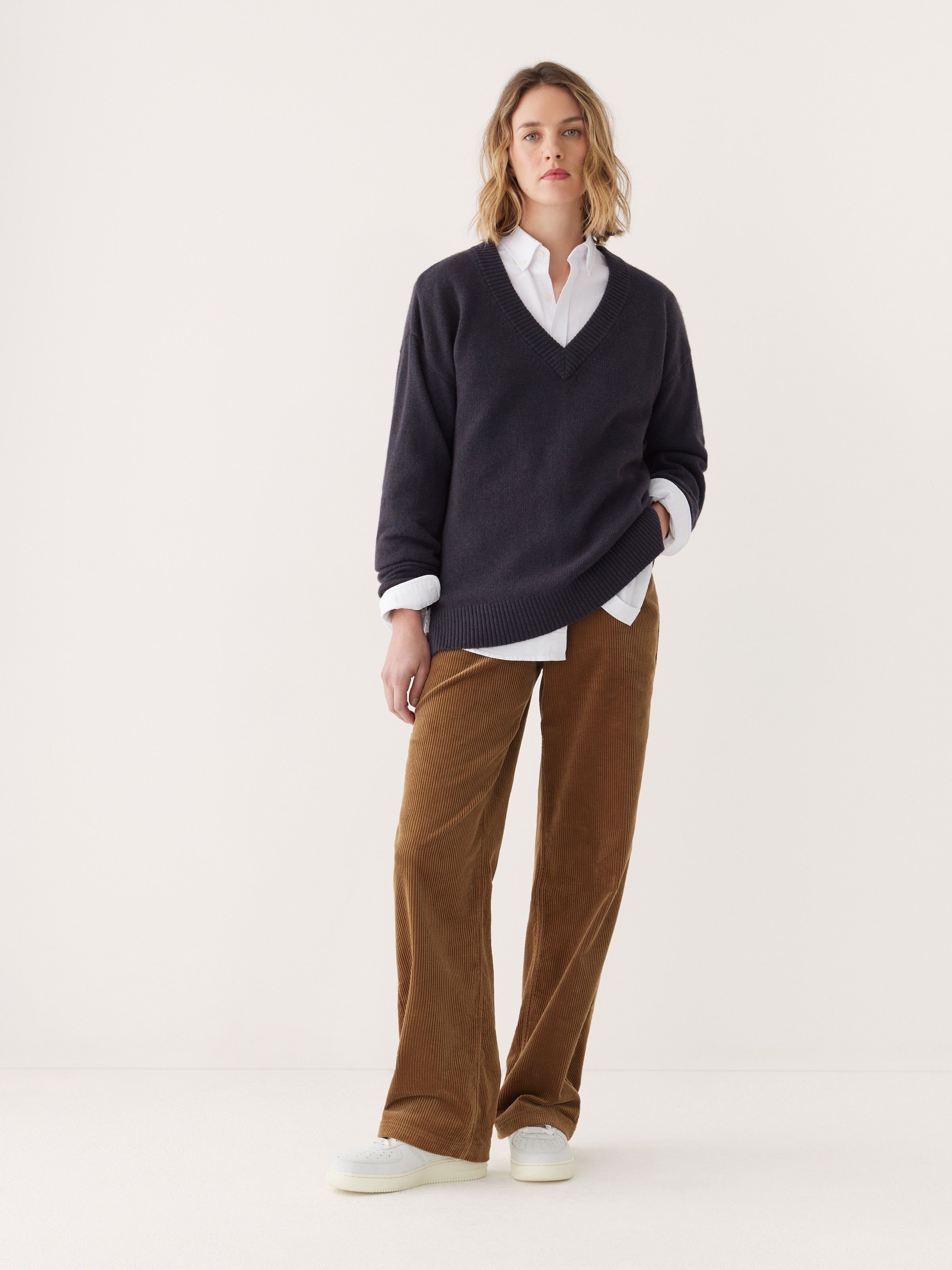 The Yak Wool Tunic Sweater in Navy sold by Frank & Oak