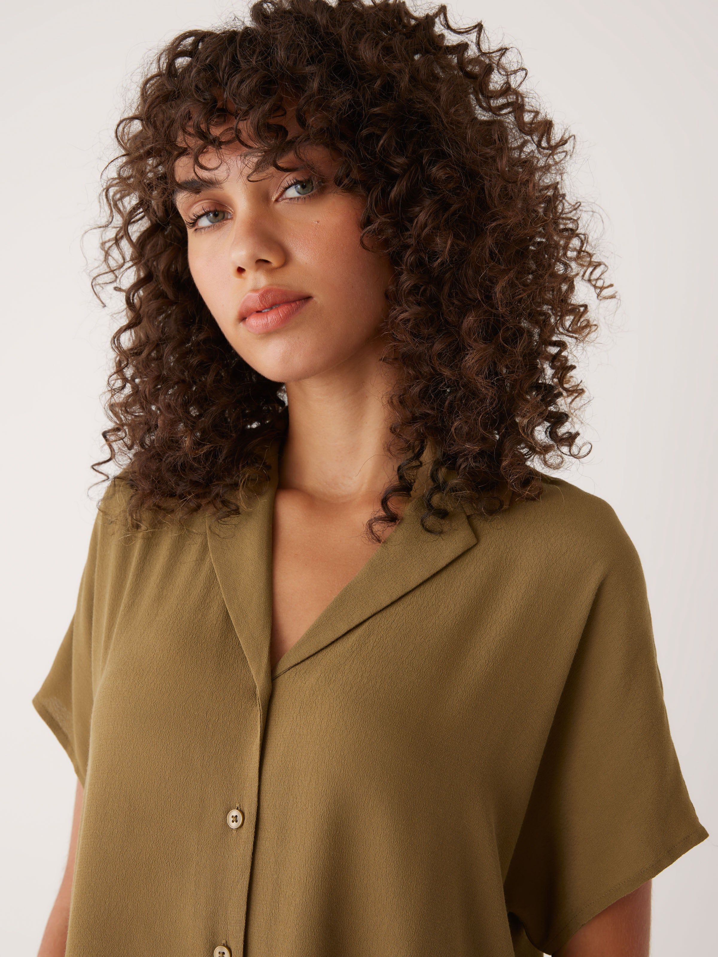 The Camp Collar Blouse in Amber Brown sold by Frank & Oak product image thumbnail 4