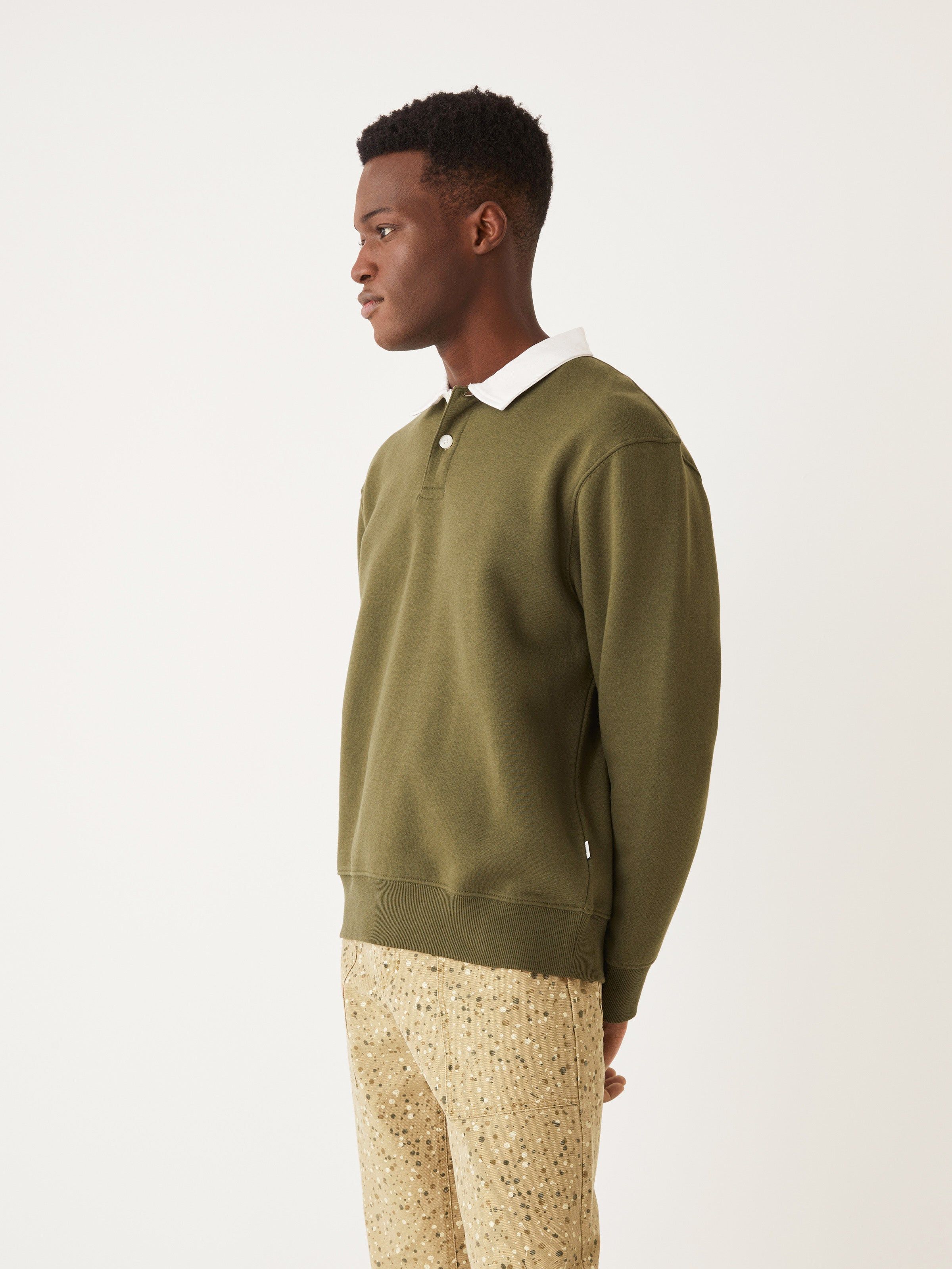The Fleece Polo Sweater in Dark Olive sold by Frank & Oak product image thumbnail 3