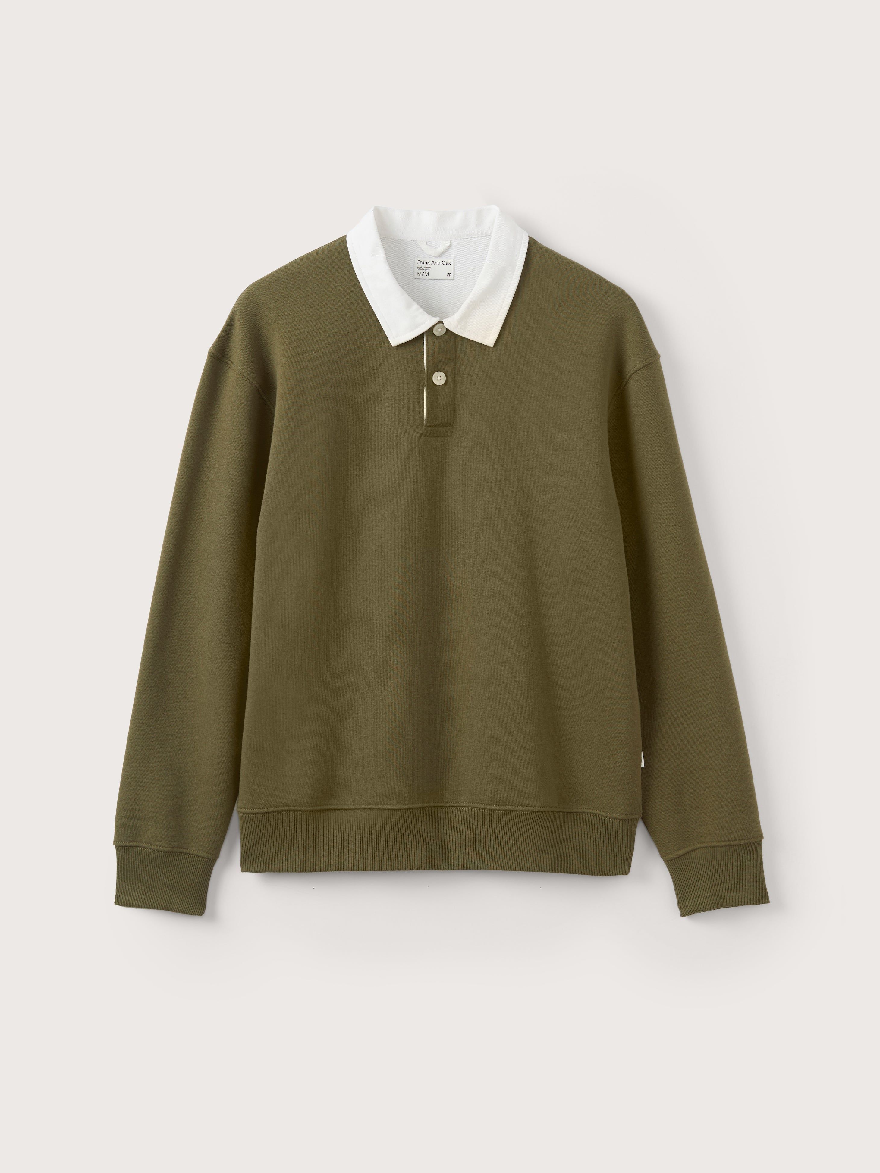 The Fleece Polo Sweater in Dark Olive sold by Frank & Oak product image thumbnail 5