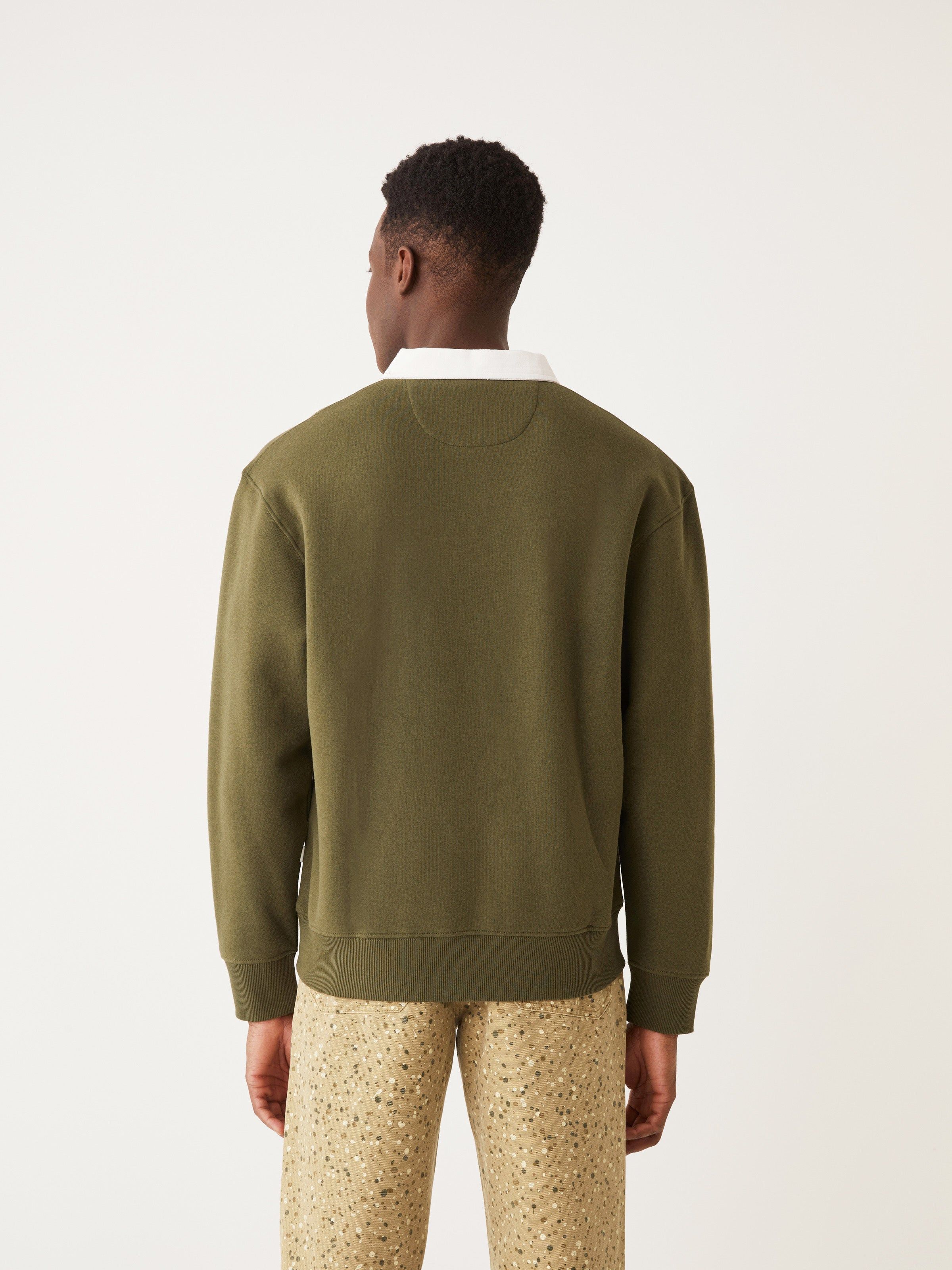 The Fleece Polo Sweater in Dark Olive sold by Frank & Oak product image thumbnail 4