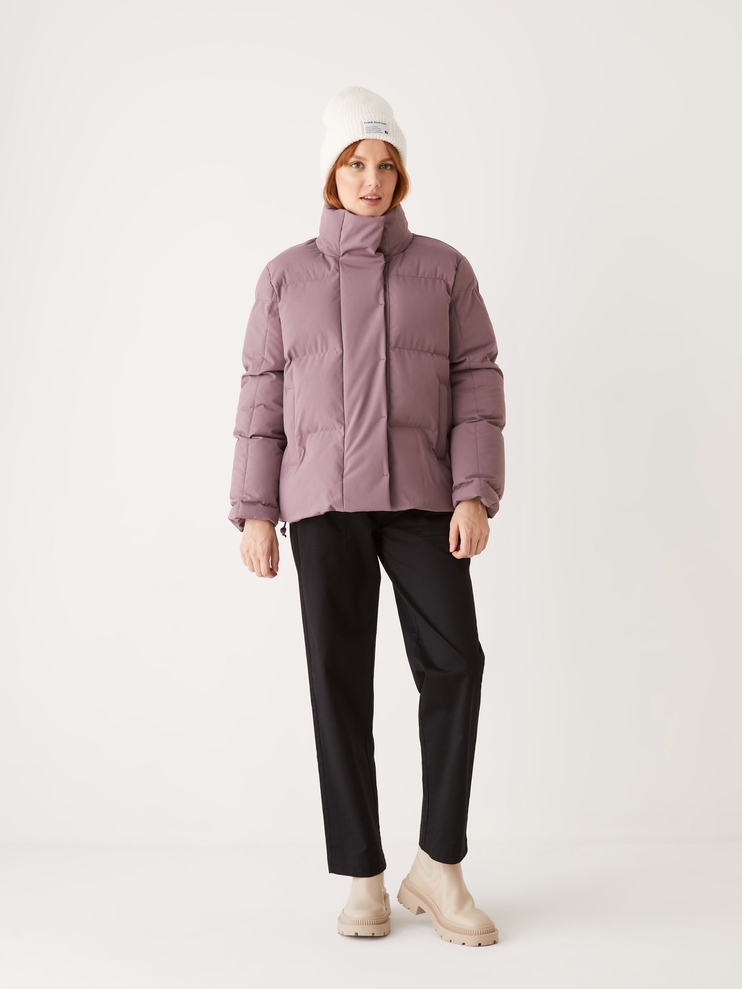 The Lykke Puffer Coat in Purple sold by Frank & Oak product image thumbnail 6