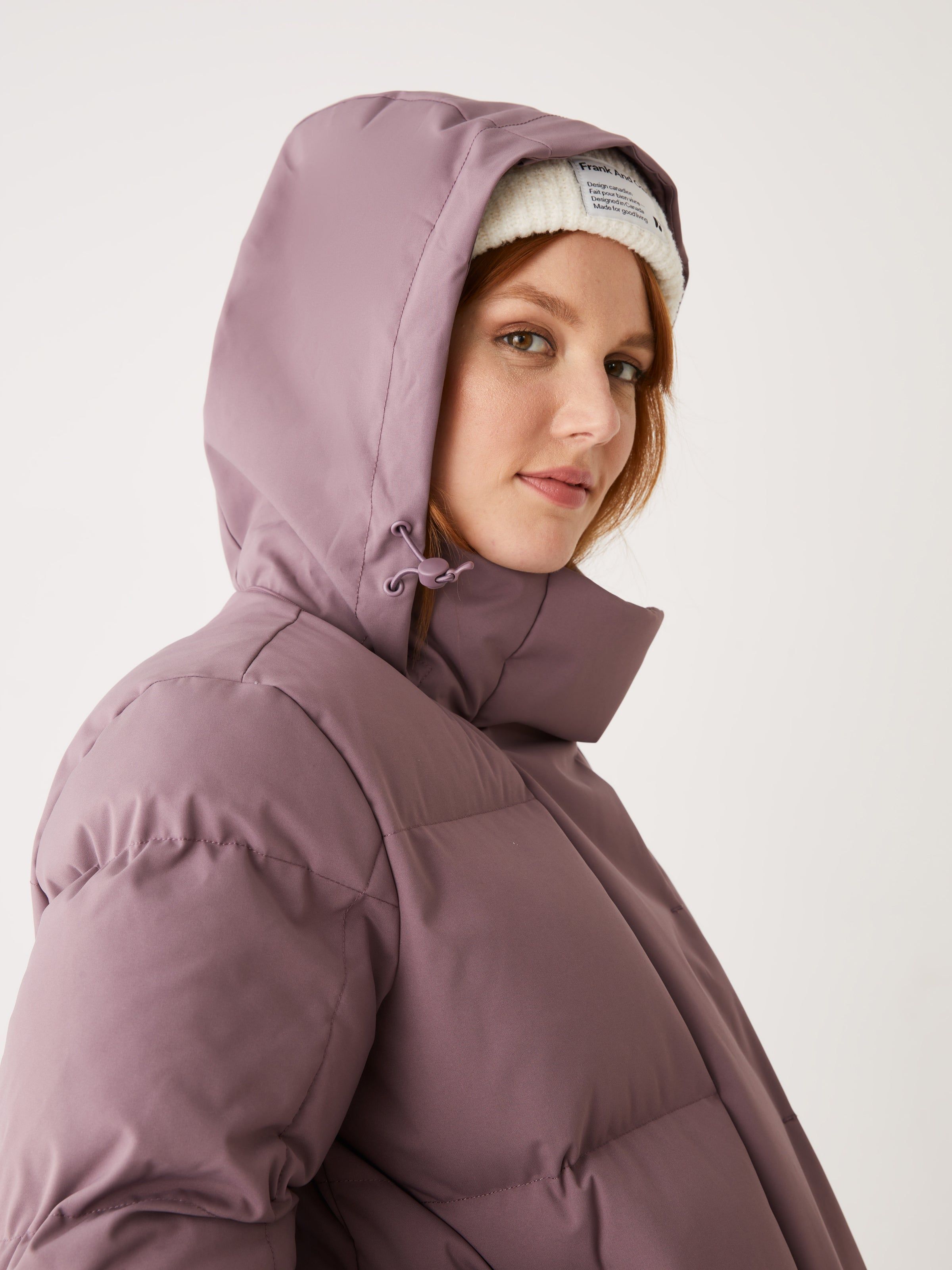 The Lykke Puffer Coat in Purple sold by Frank & Oak product image thumbnail 9