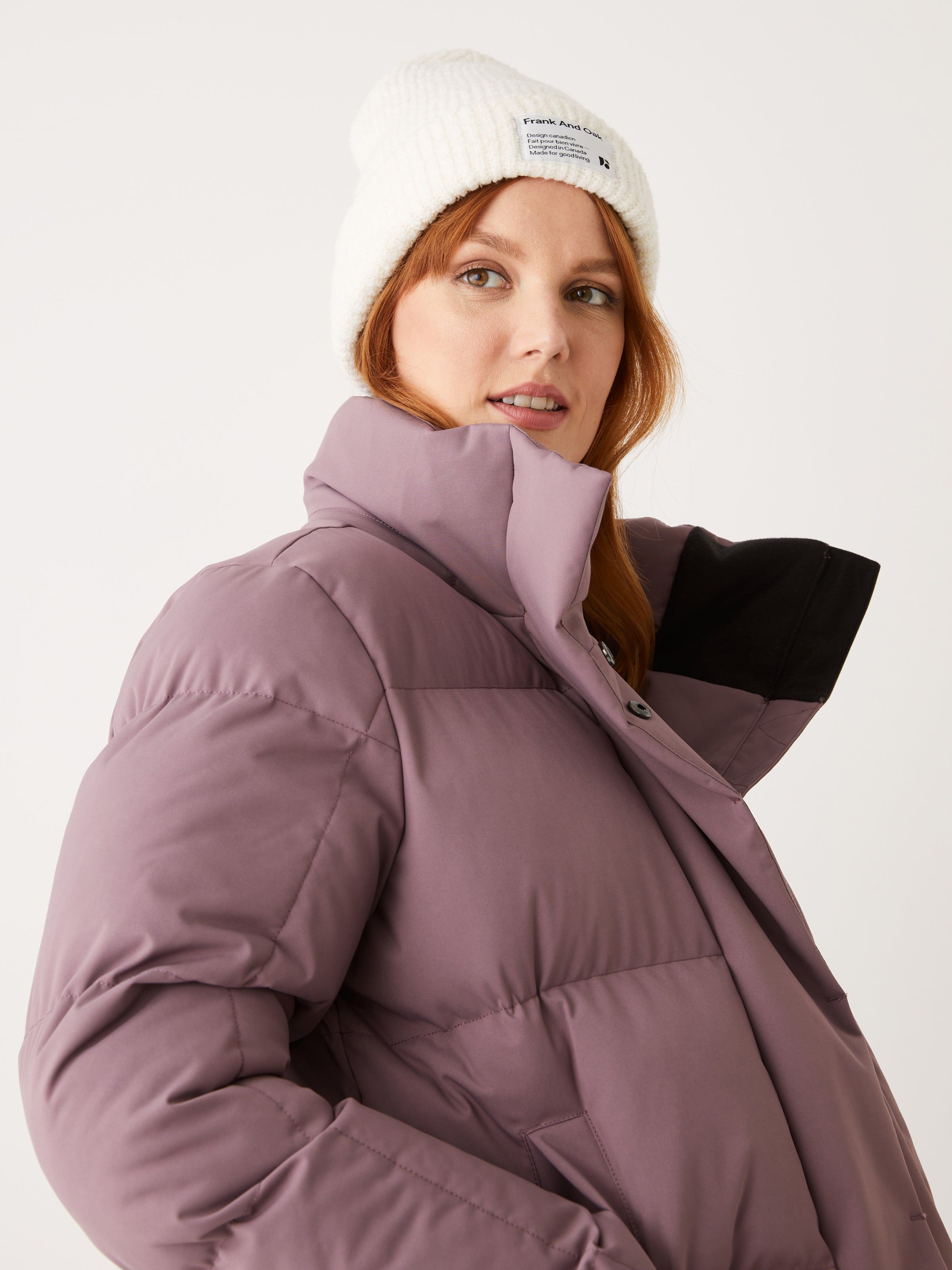 The Lykke Puffer Coat in Purple sold by Frank & Oak product image thumbnail 7